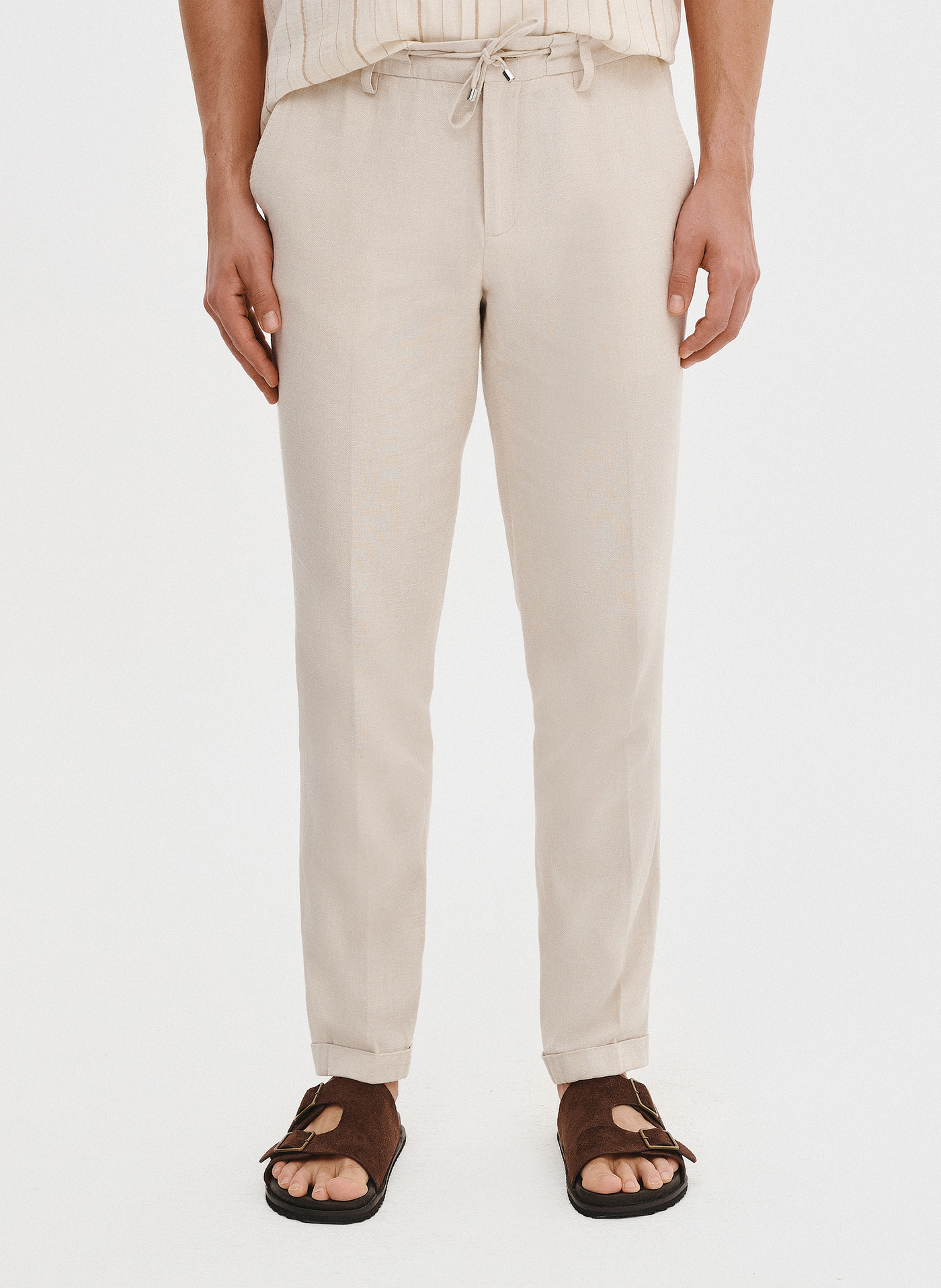 PAKO LORENTE - Lniane spodnie męskie