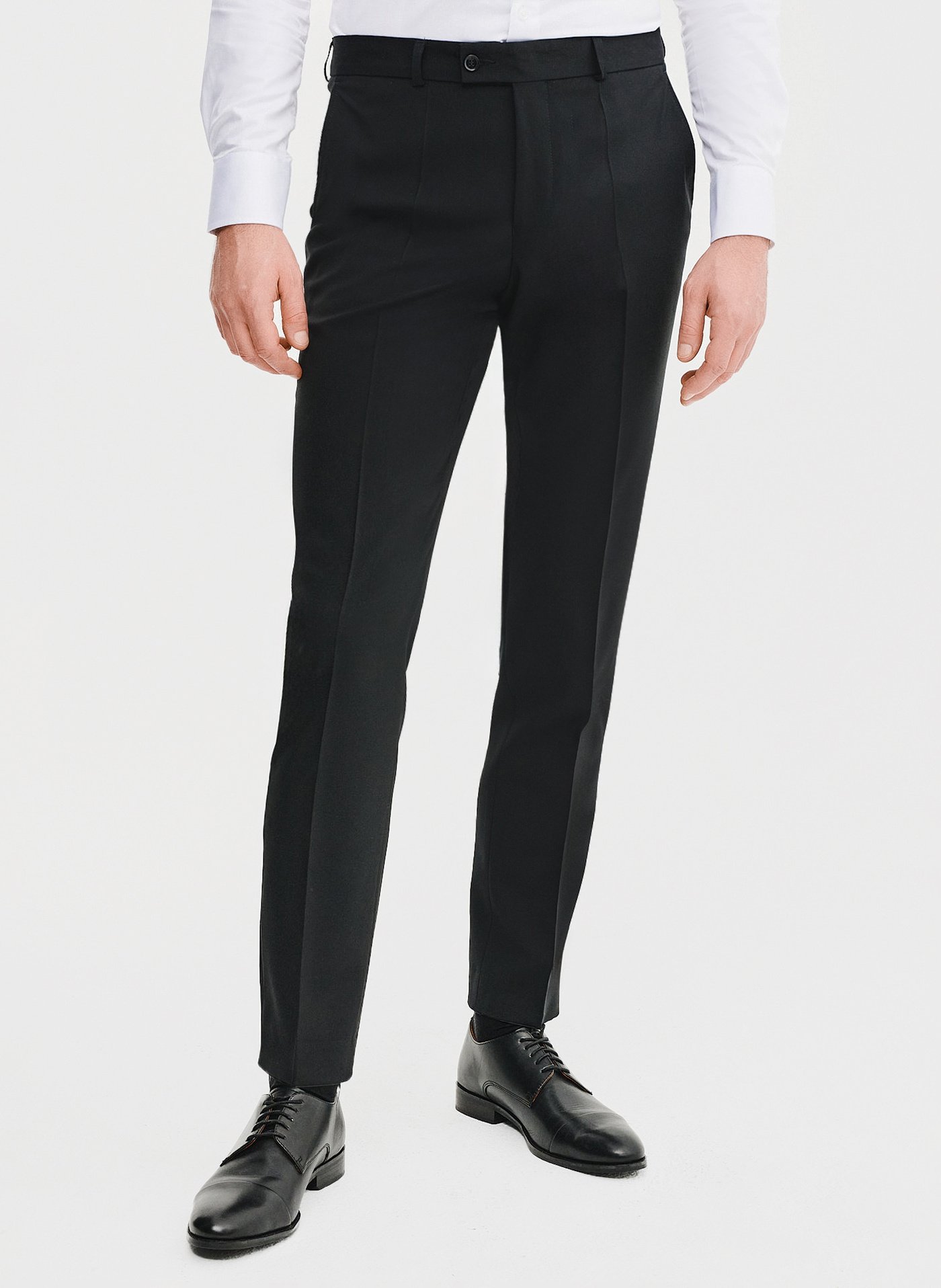 PAKO LORENTE – Wełniane spodnie garniturowe w kolorze czarnym