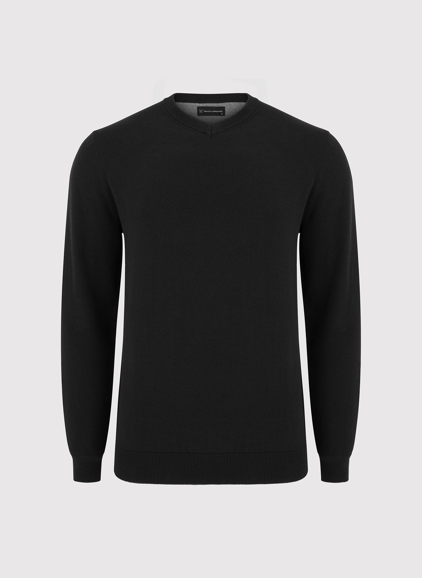 PAKO LORENTE – Czarny męski sweter w serek