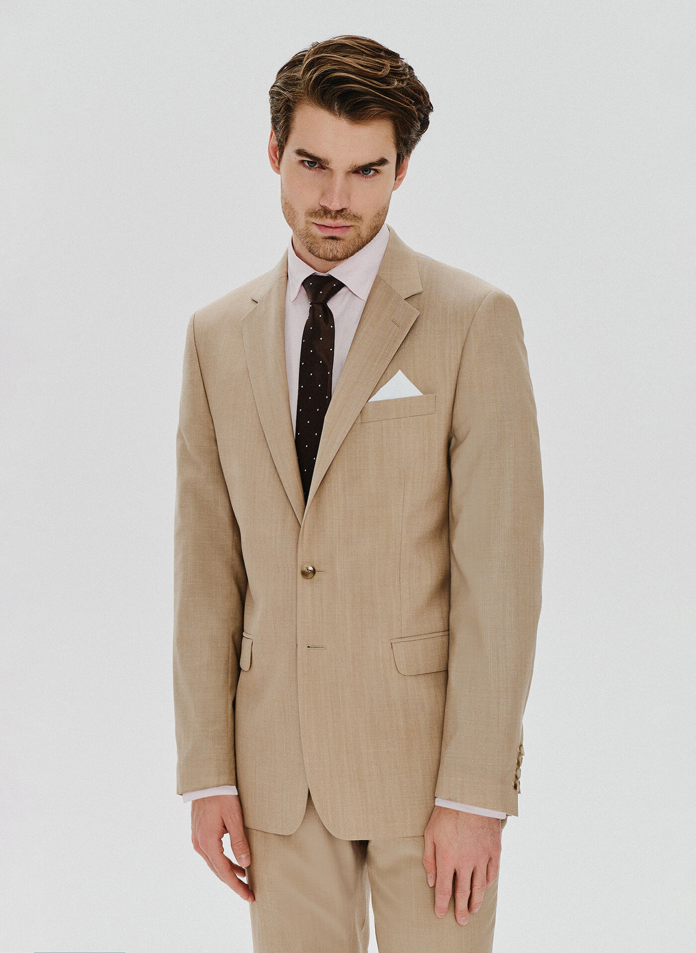 PAKO LORENTE – Beżowa wełniana marynarka męska