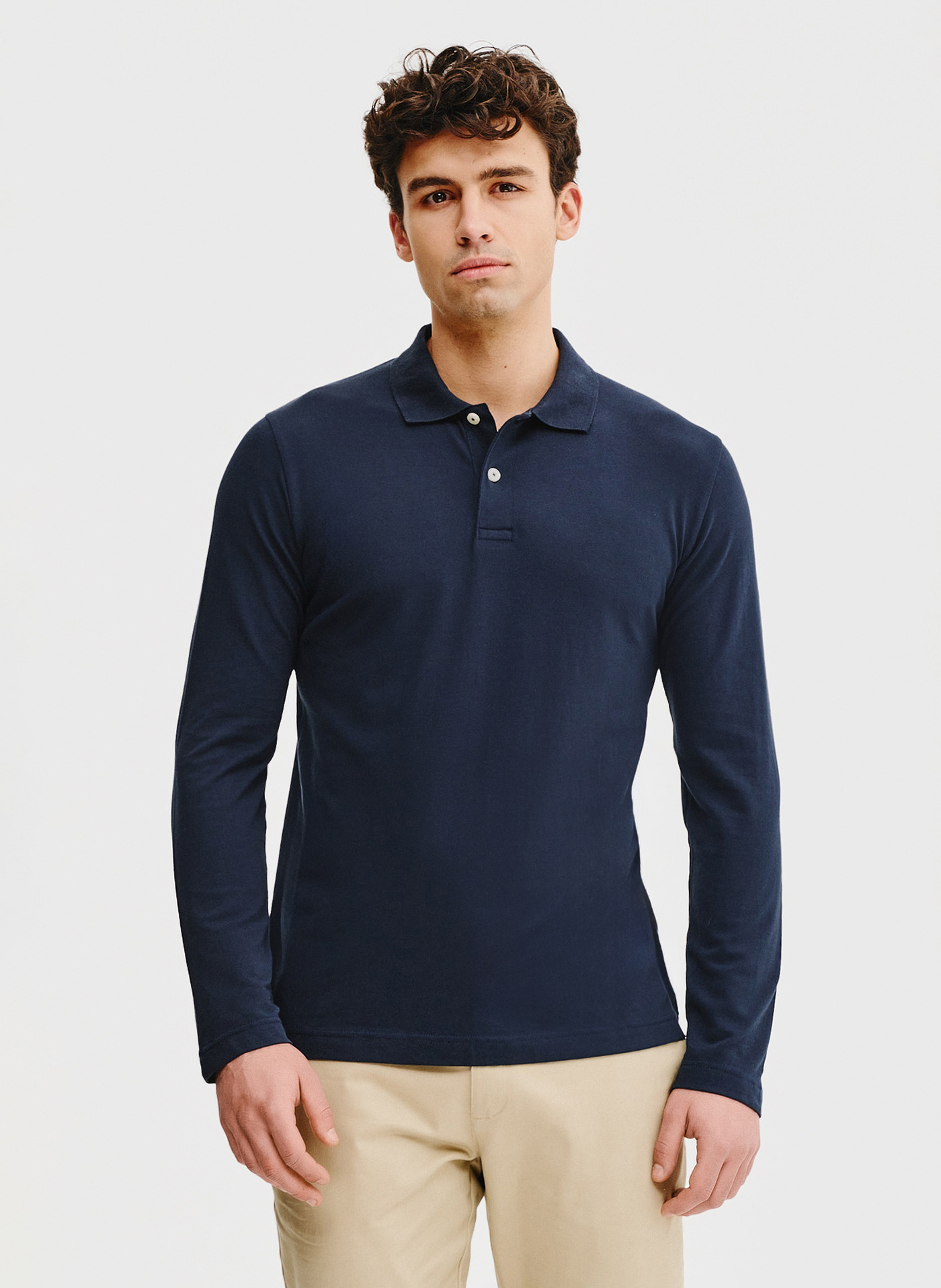PAKO LORENTE – Granatowe polo longsleeve
