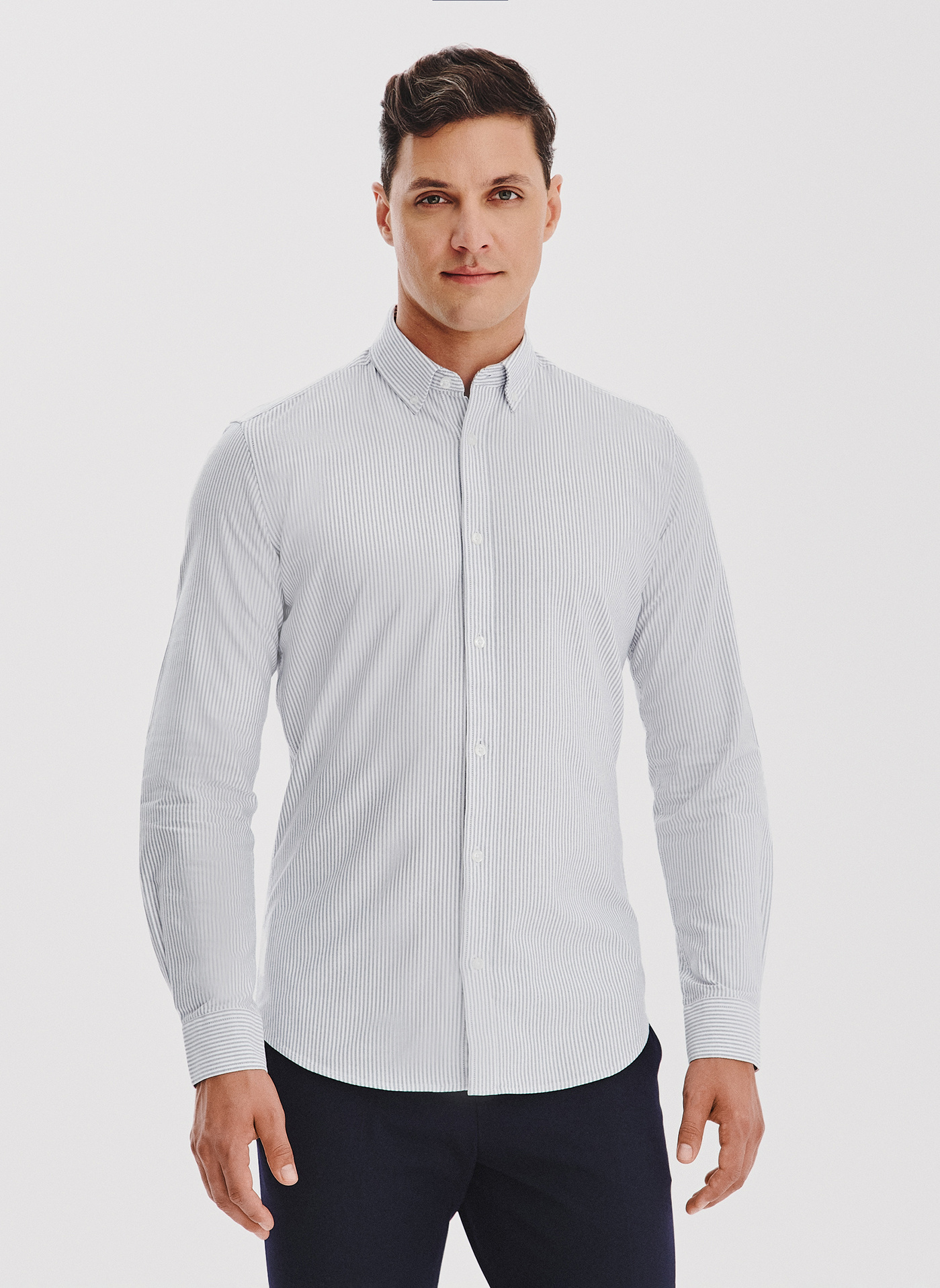 PAKO LORENTE – Koszula męska w szary prążek
