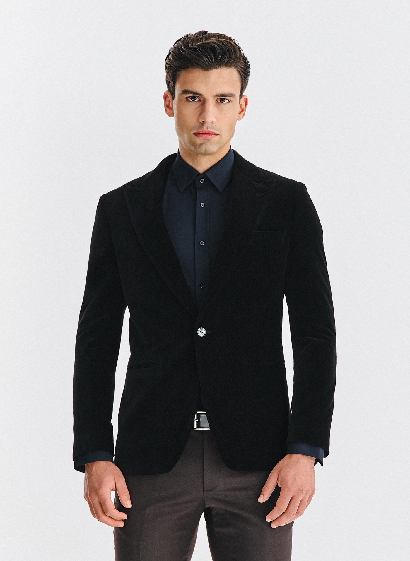 PAKO LORENTE - Czarna bawełniana marynarka męska