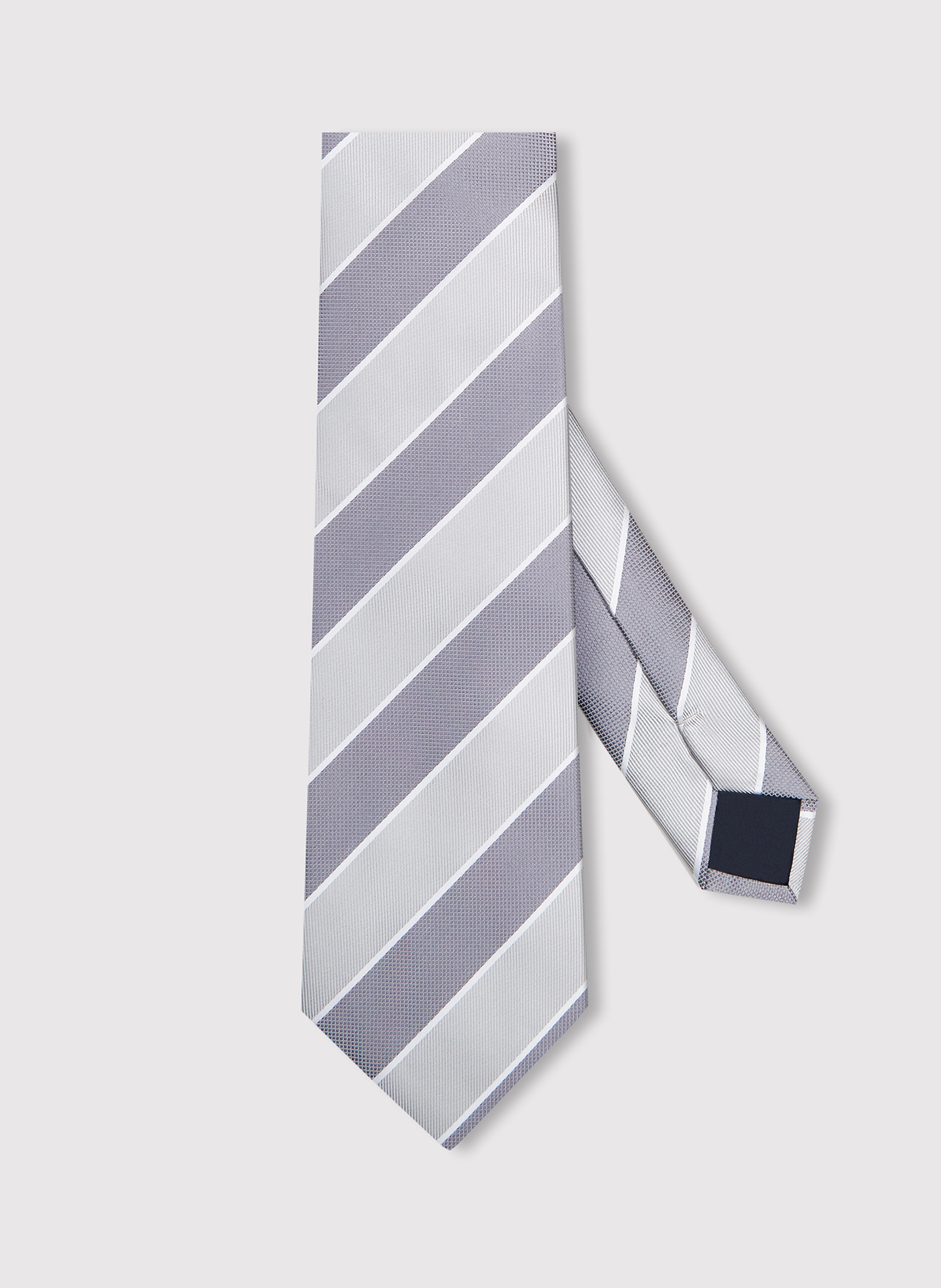 PAKO LORENTE - Szary krawat męski w paski