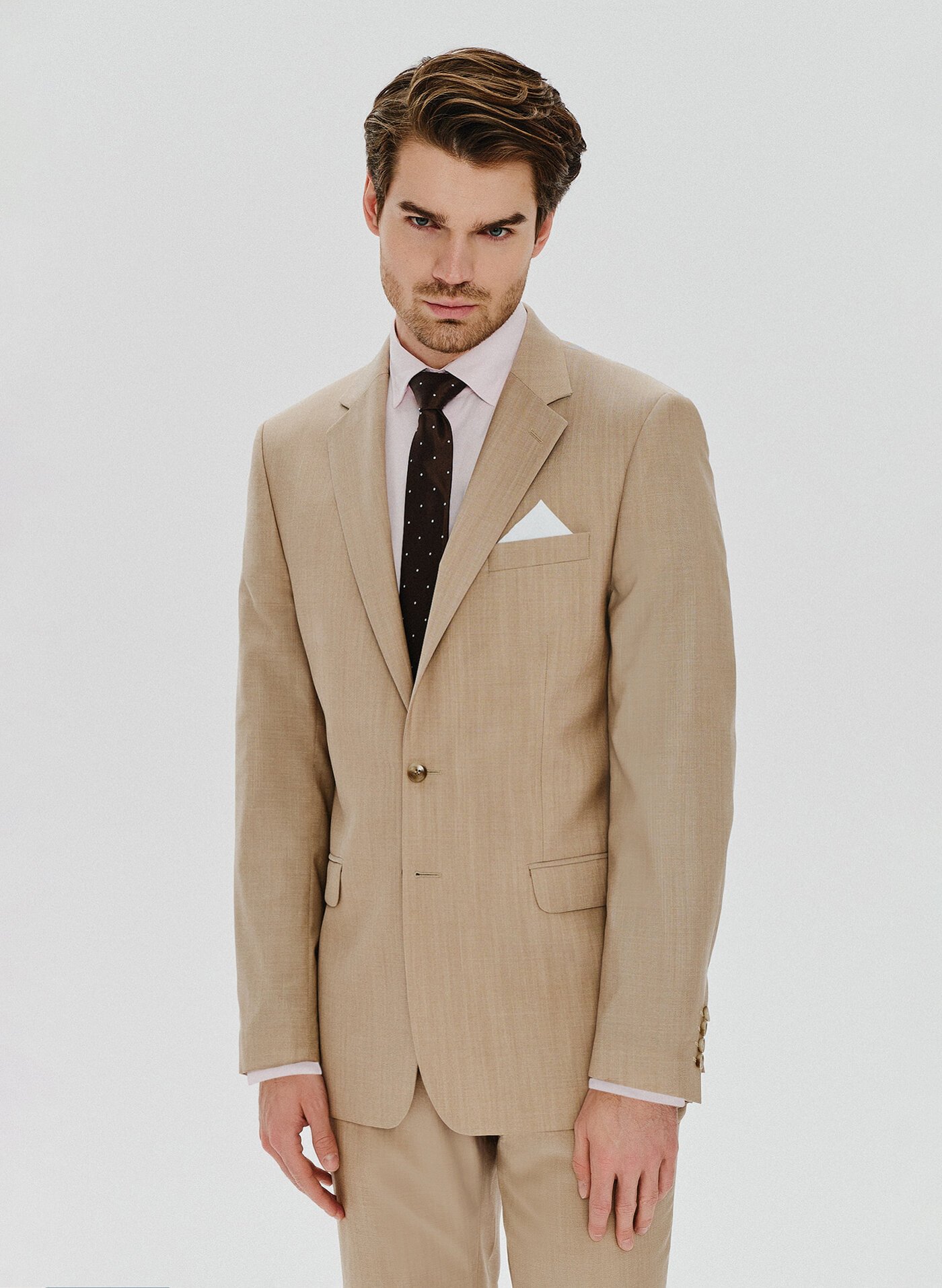 PAKO LORENTE – Beżowa wełniana marynarka męska