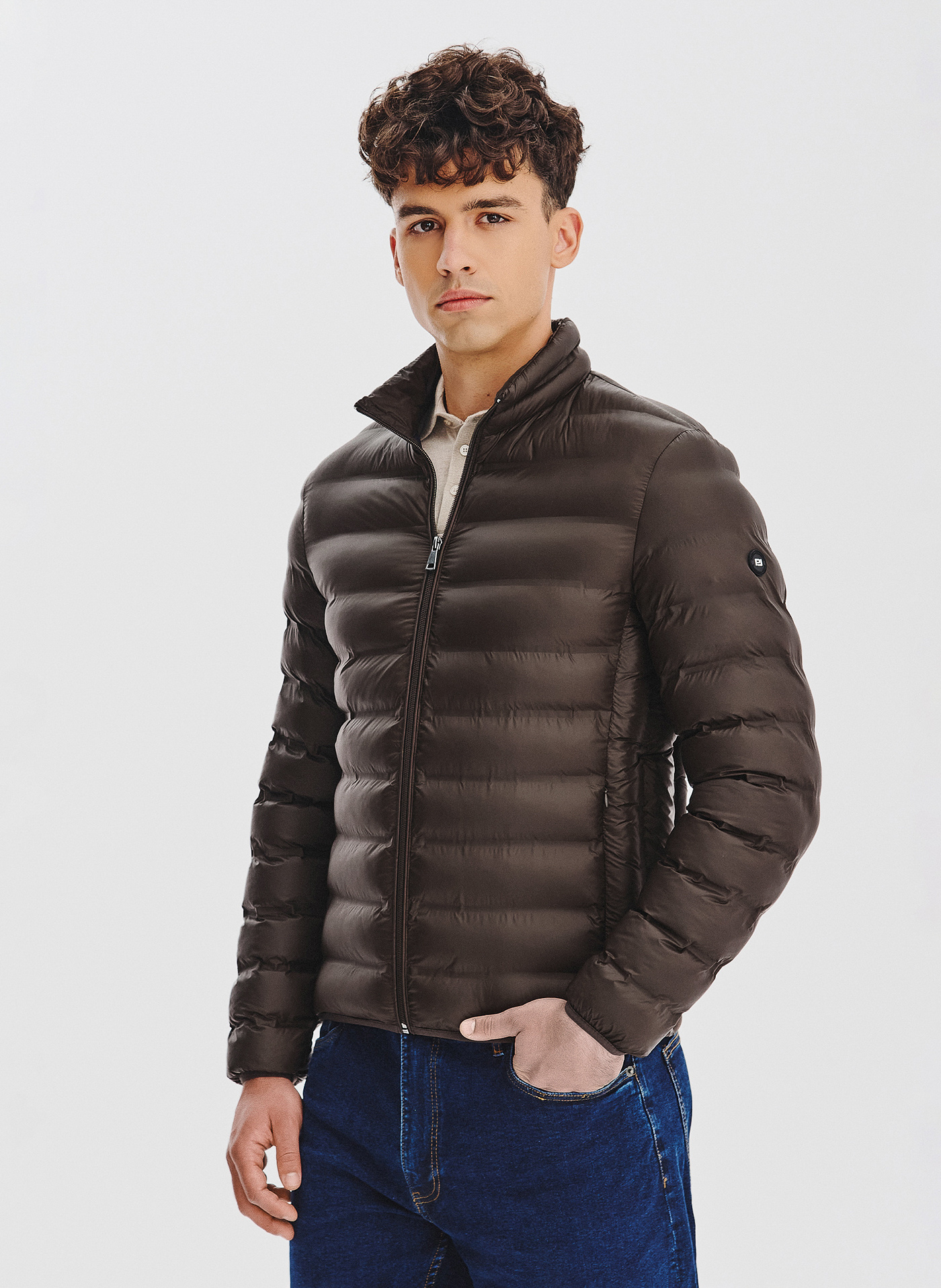 PAKO LORENTE – Brązowa kurtka pikowana