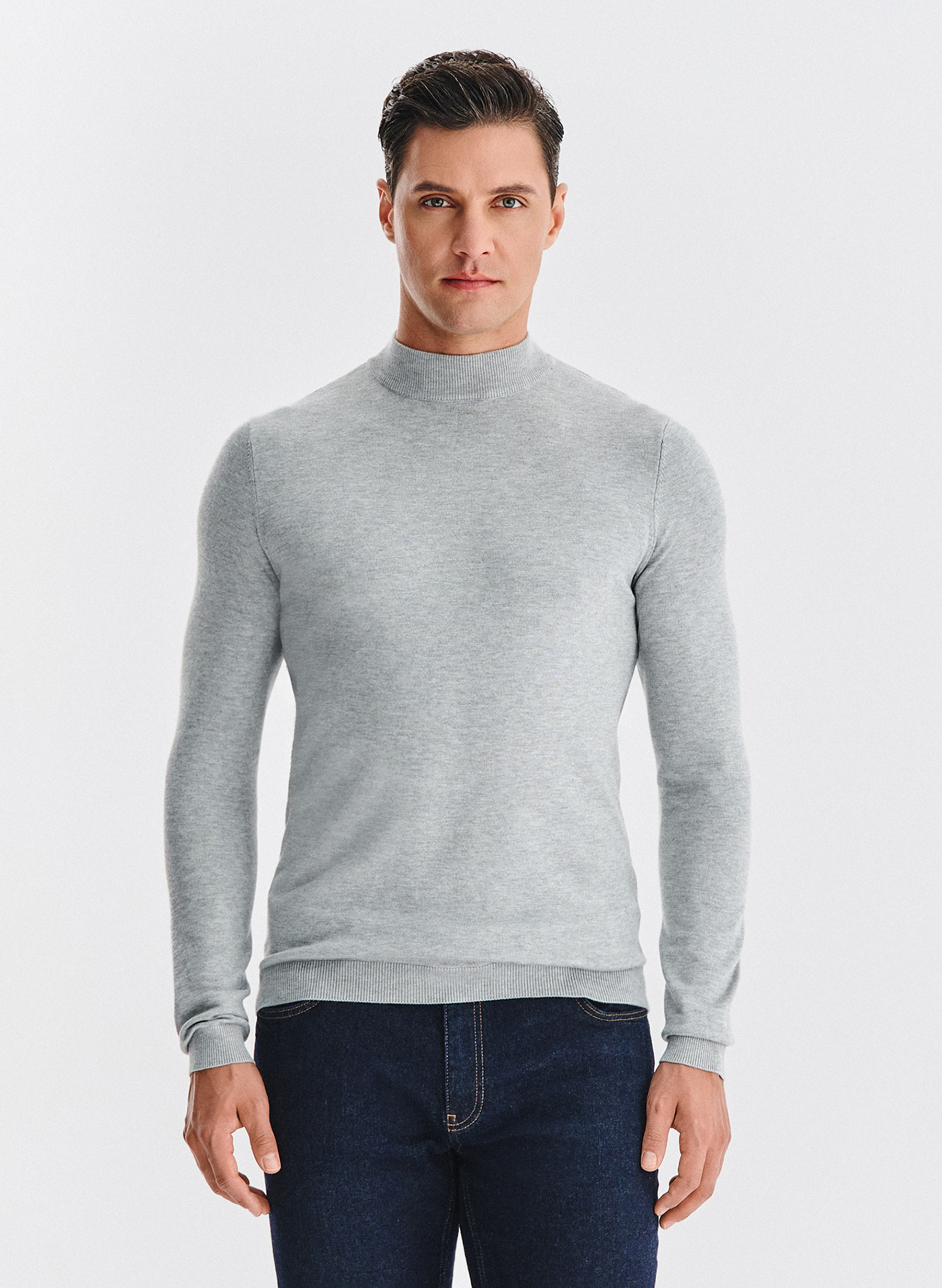 PAKO LORENTE – Szary półgolf męski