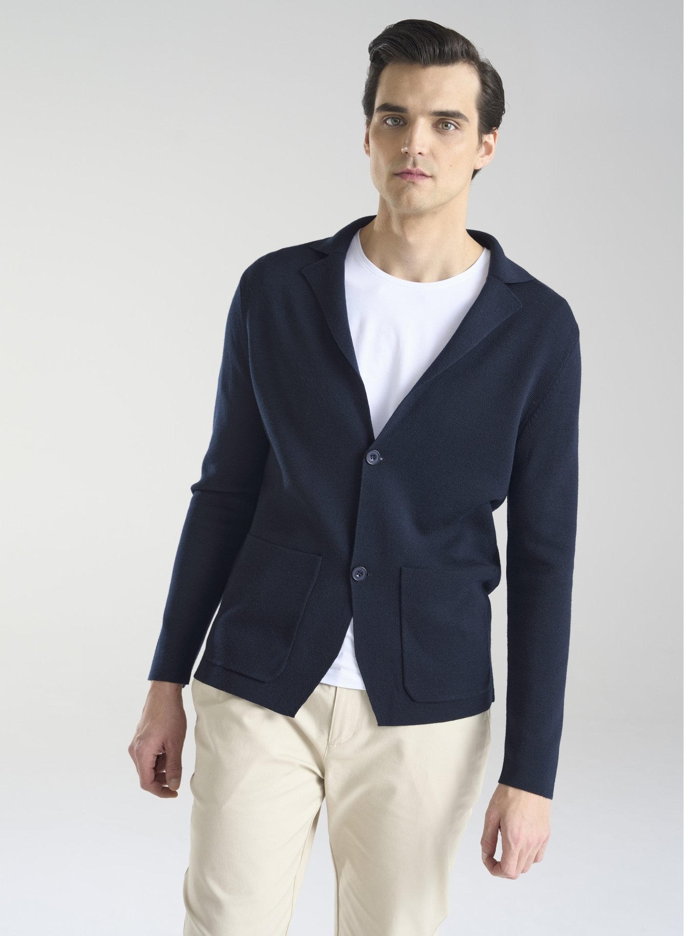 PAKO LORENTE – Dzianinowa wełniana marynarka męska