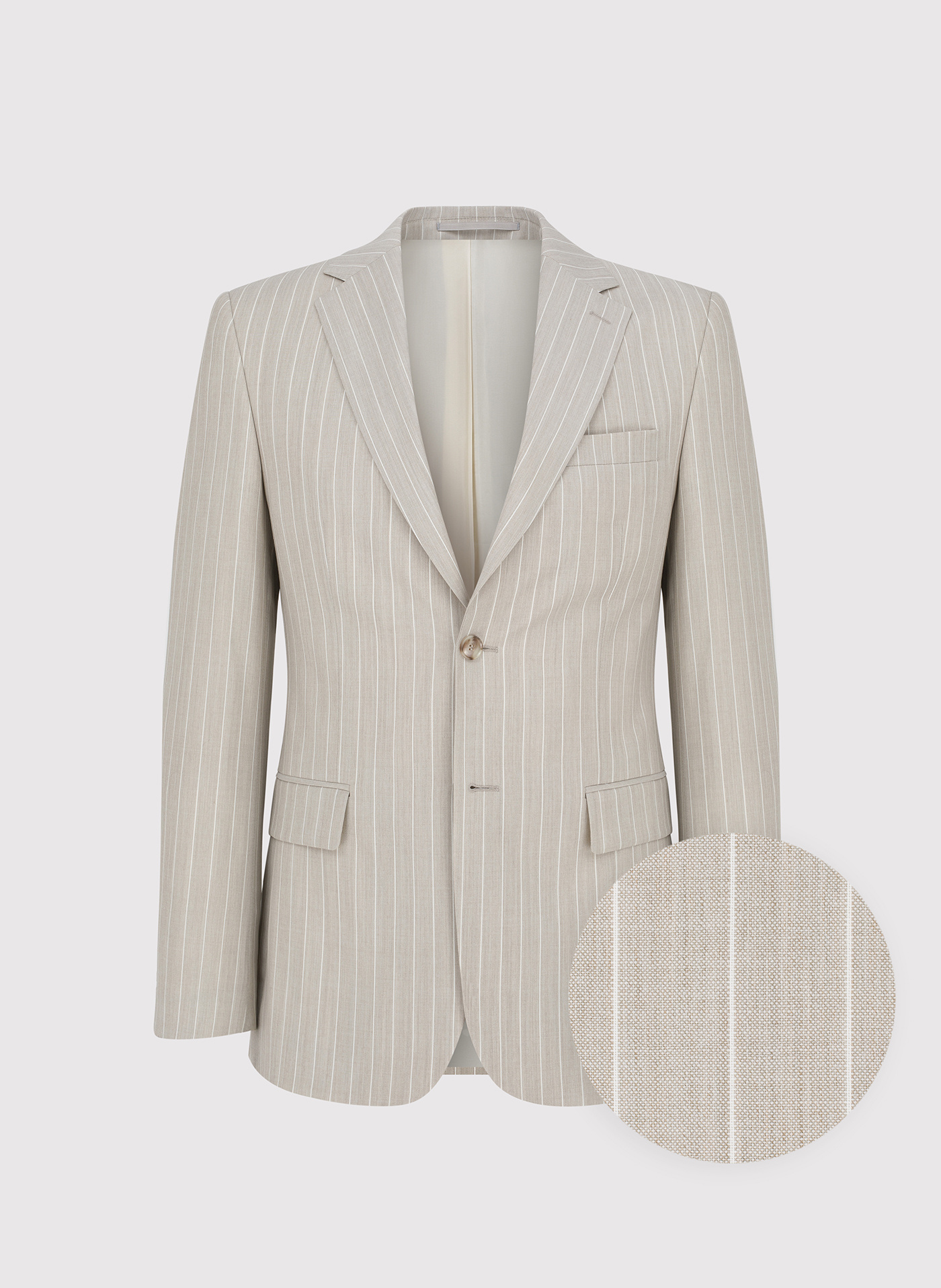 PAKO LORENTE - Beżowa marynarka garniturowa w prążek