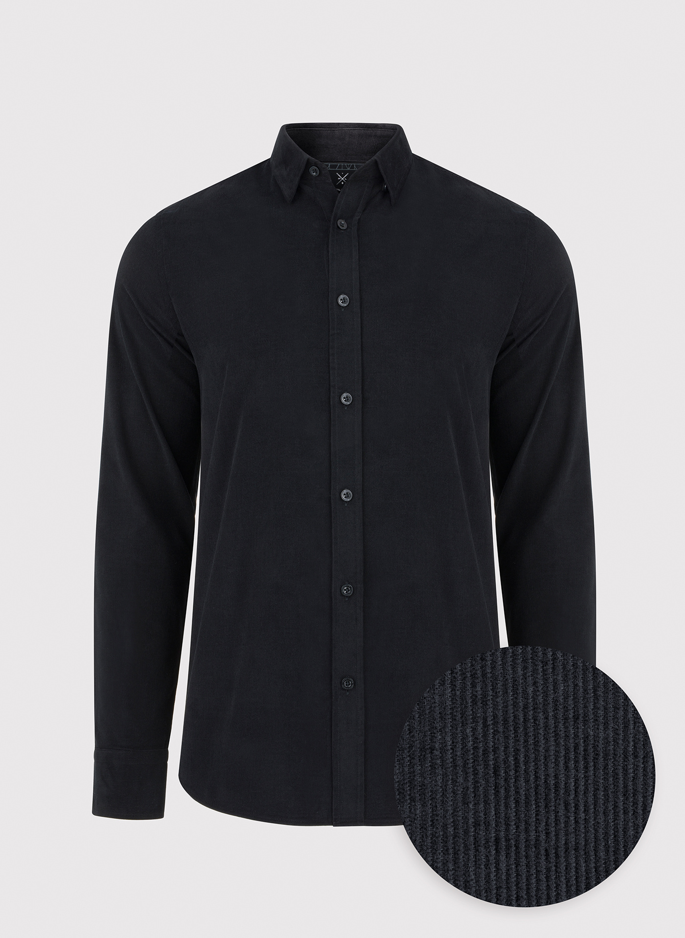 PAKO LORENTE – Sztruksowa koszula męska w kolorze czarnym