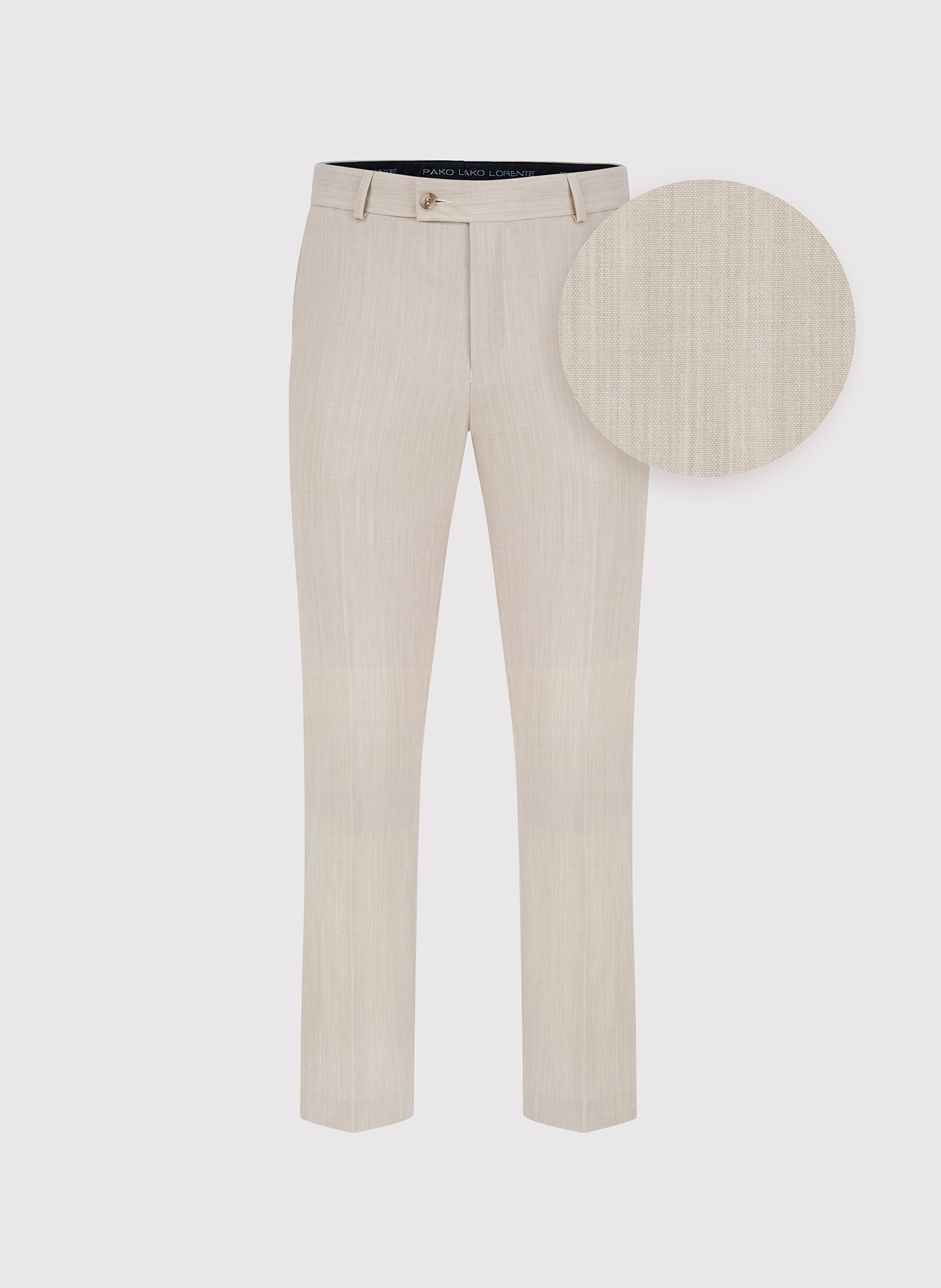 PAKO LORENTE – Beżowe wełniane spodnie garniturowe