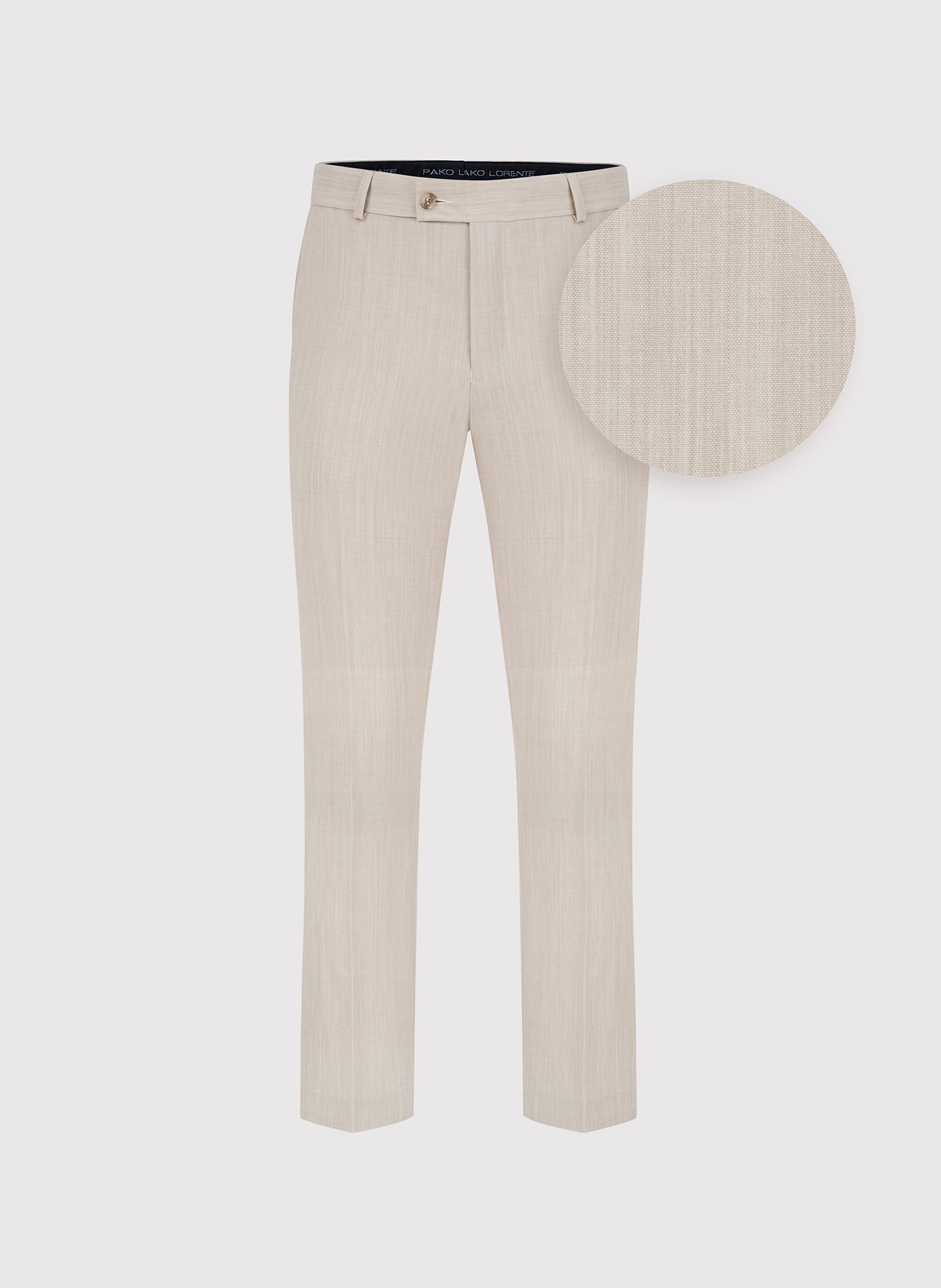 PAKO LORENTE – Beżowe wełniane spodnie garniturowe