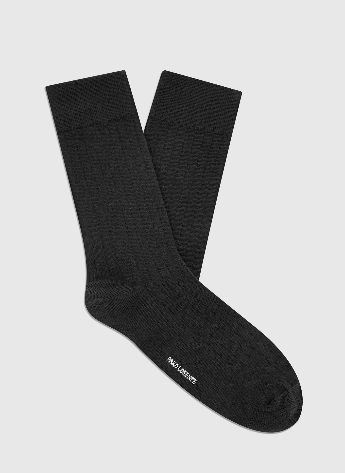 PAKO LORENTE - Gładkie czarne skarpety w prążek