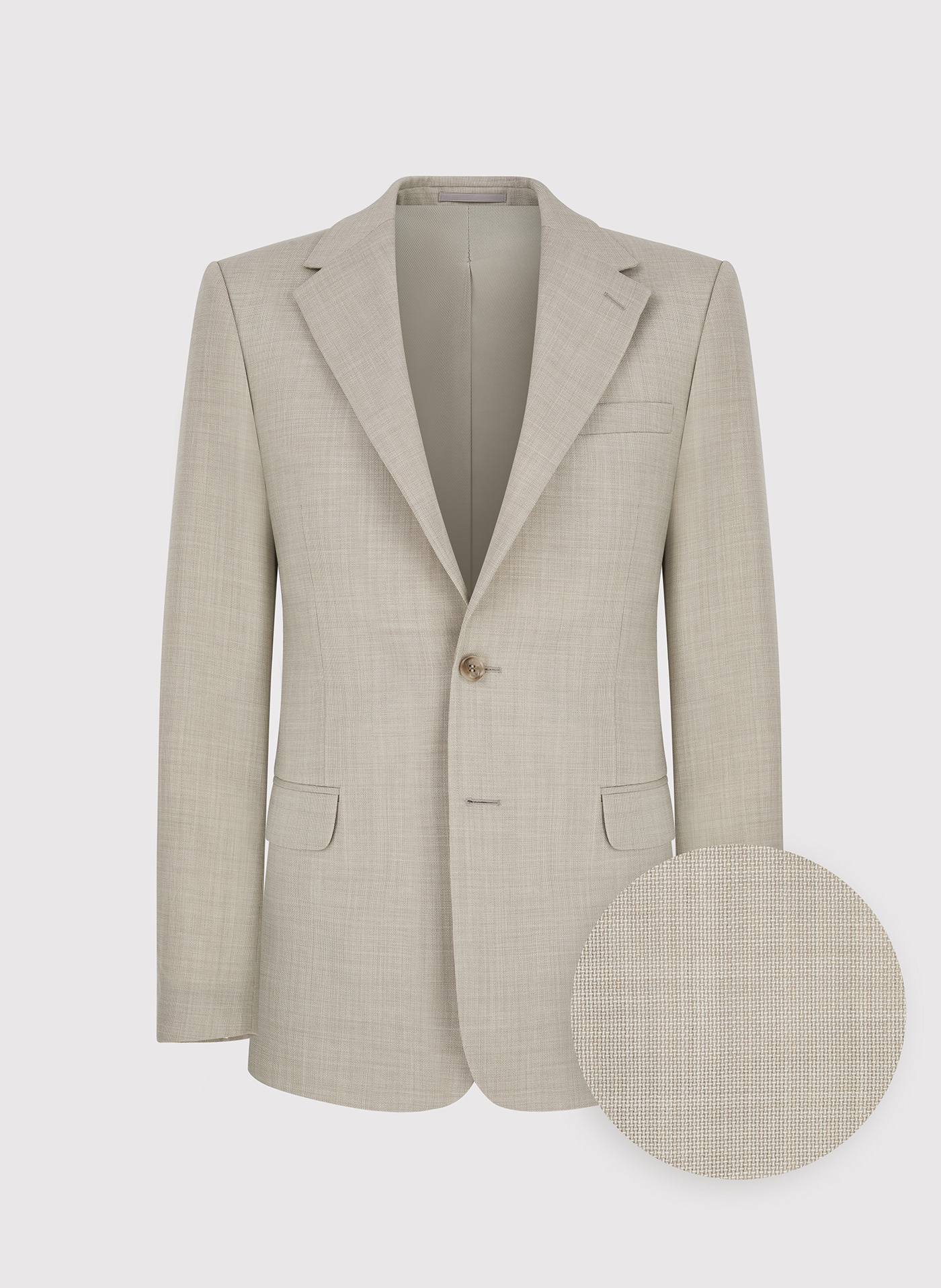 PAKO LORENTE - Beżowa wełniana marynarka garniturowa