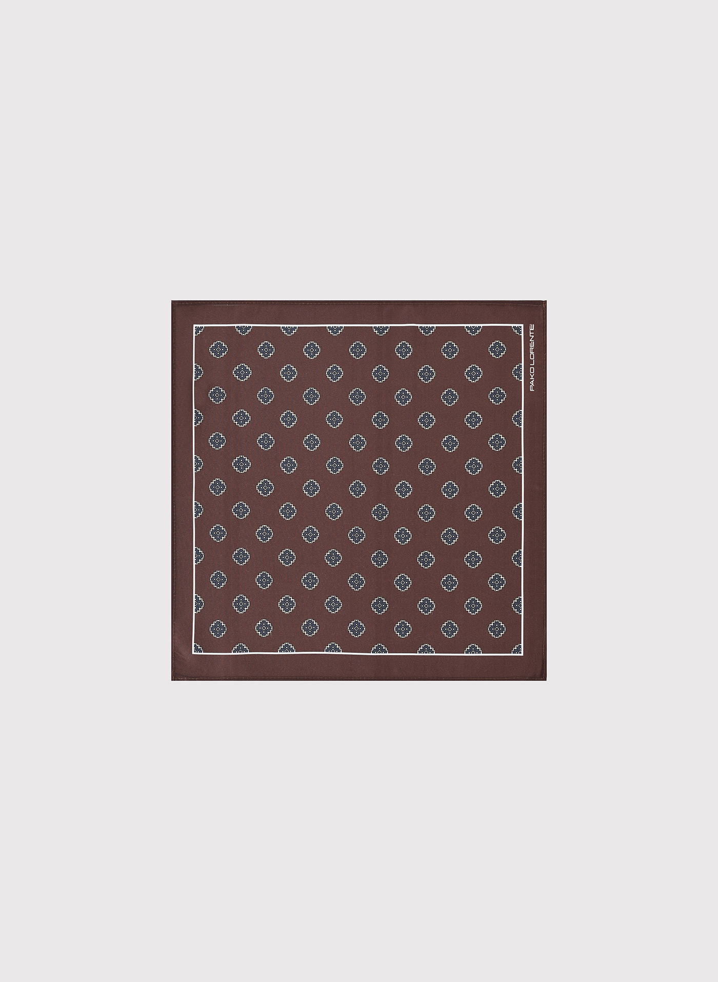 PAKO LORENTE – Brązowa poszetka męska we wzory