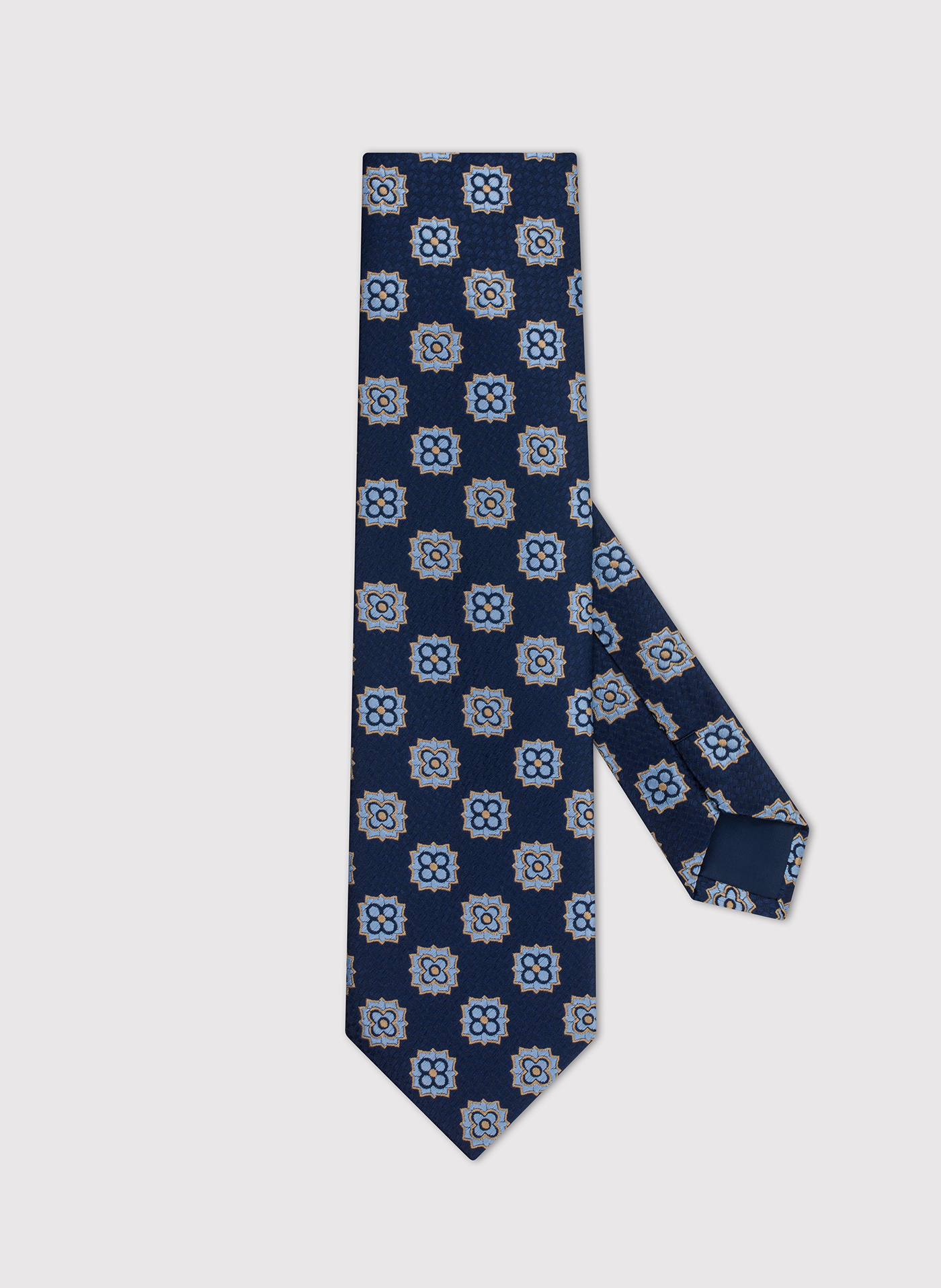 PAKO LORENTE – Granatowy krawat męski we wzór geometryczny