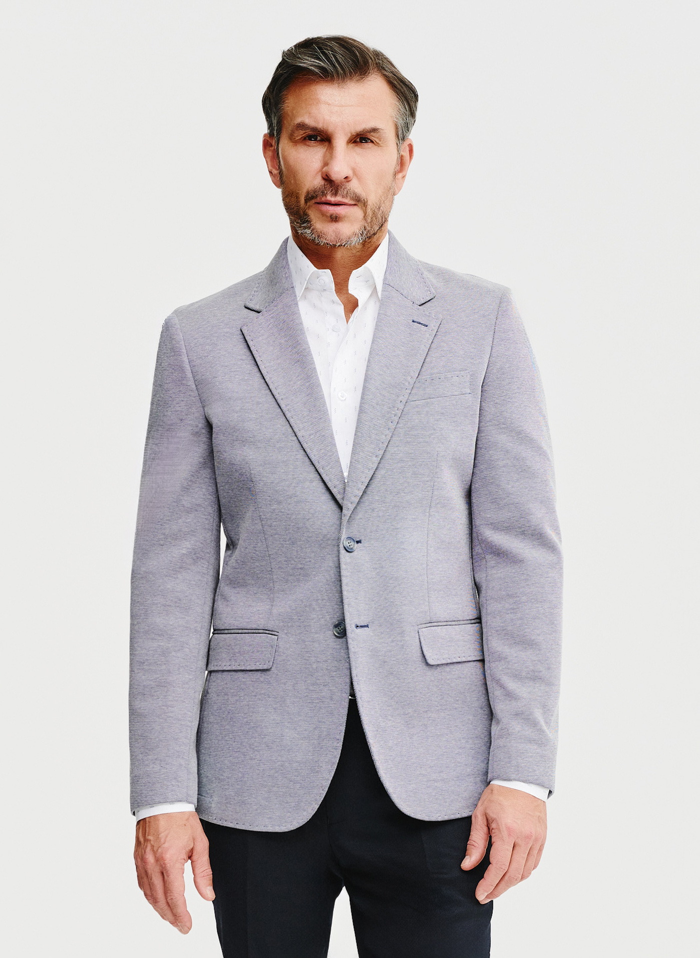 Granatowa marynarka melanż