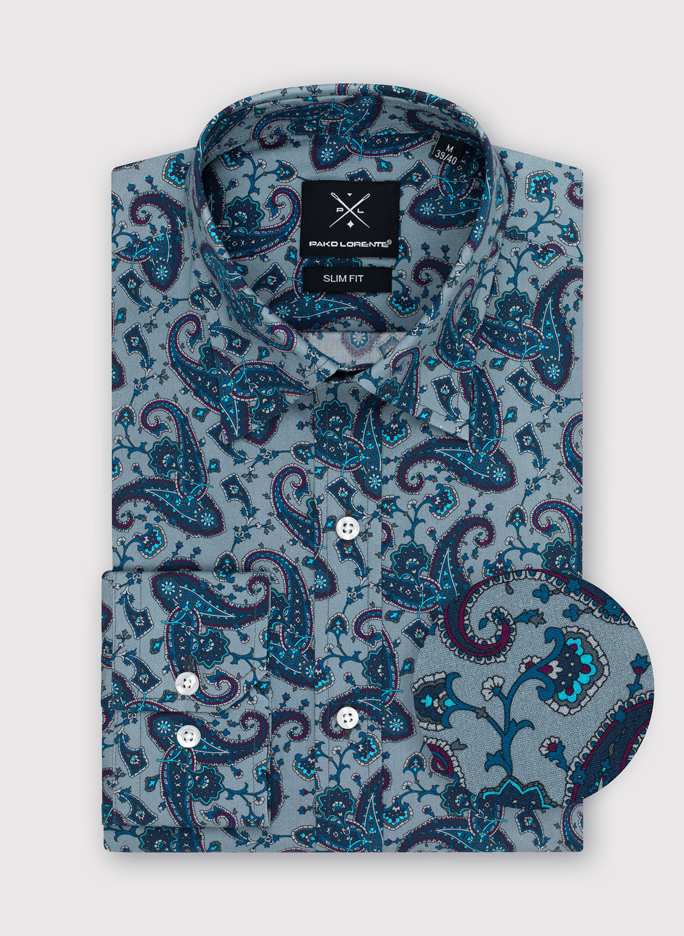 PAKO LORENTE – Koszula męska we wzór paisley P22WF-1X-029-S-S