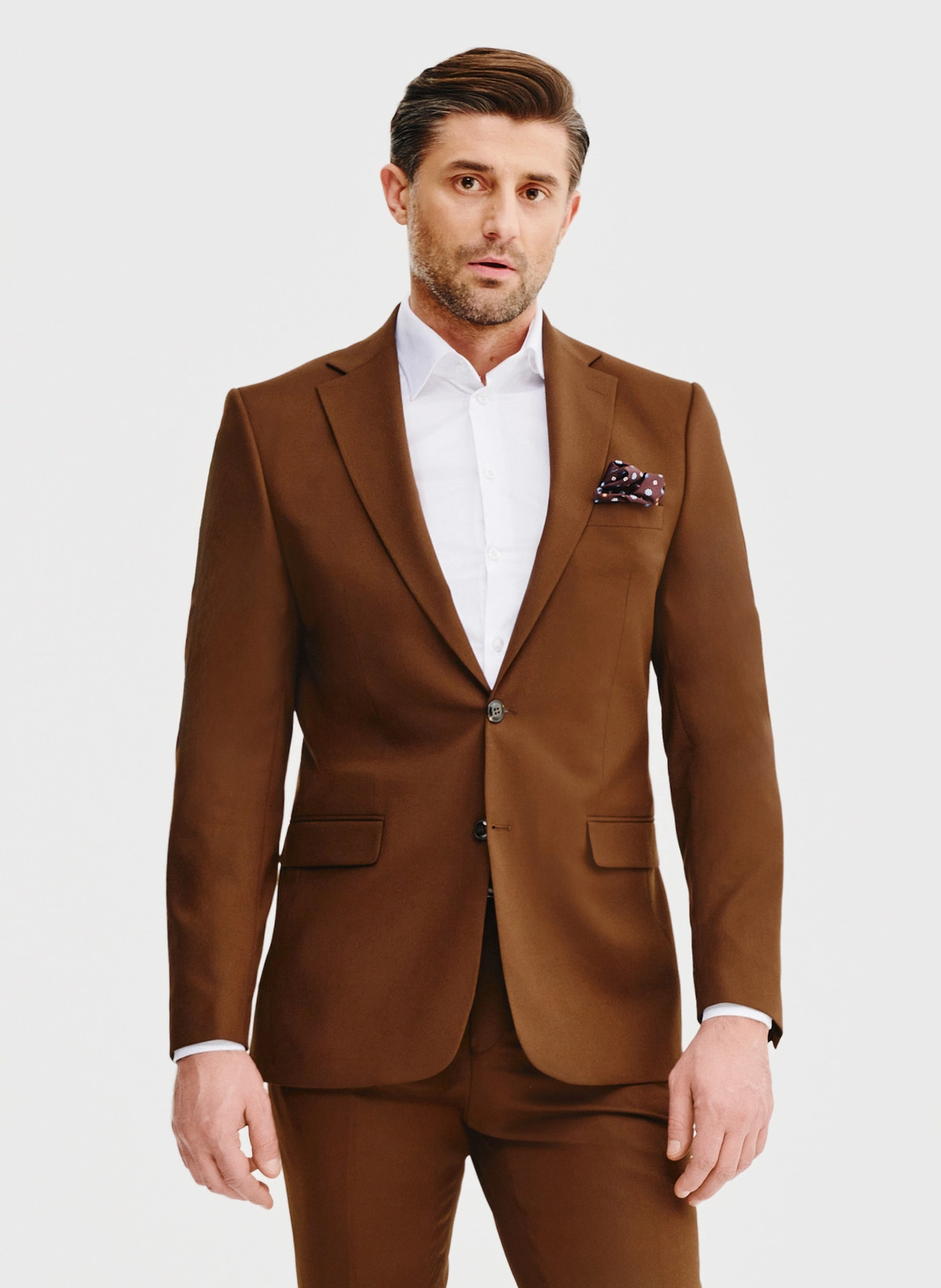 PAKO LORENTE – Brązowa marynarka garniturowa