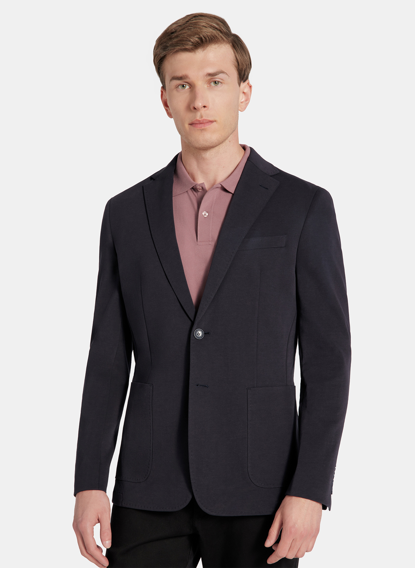 PAKO LORENTE - Granatowa dzianinowa marynarka męska