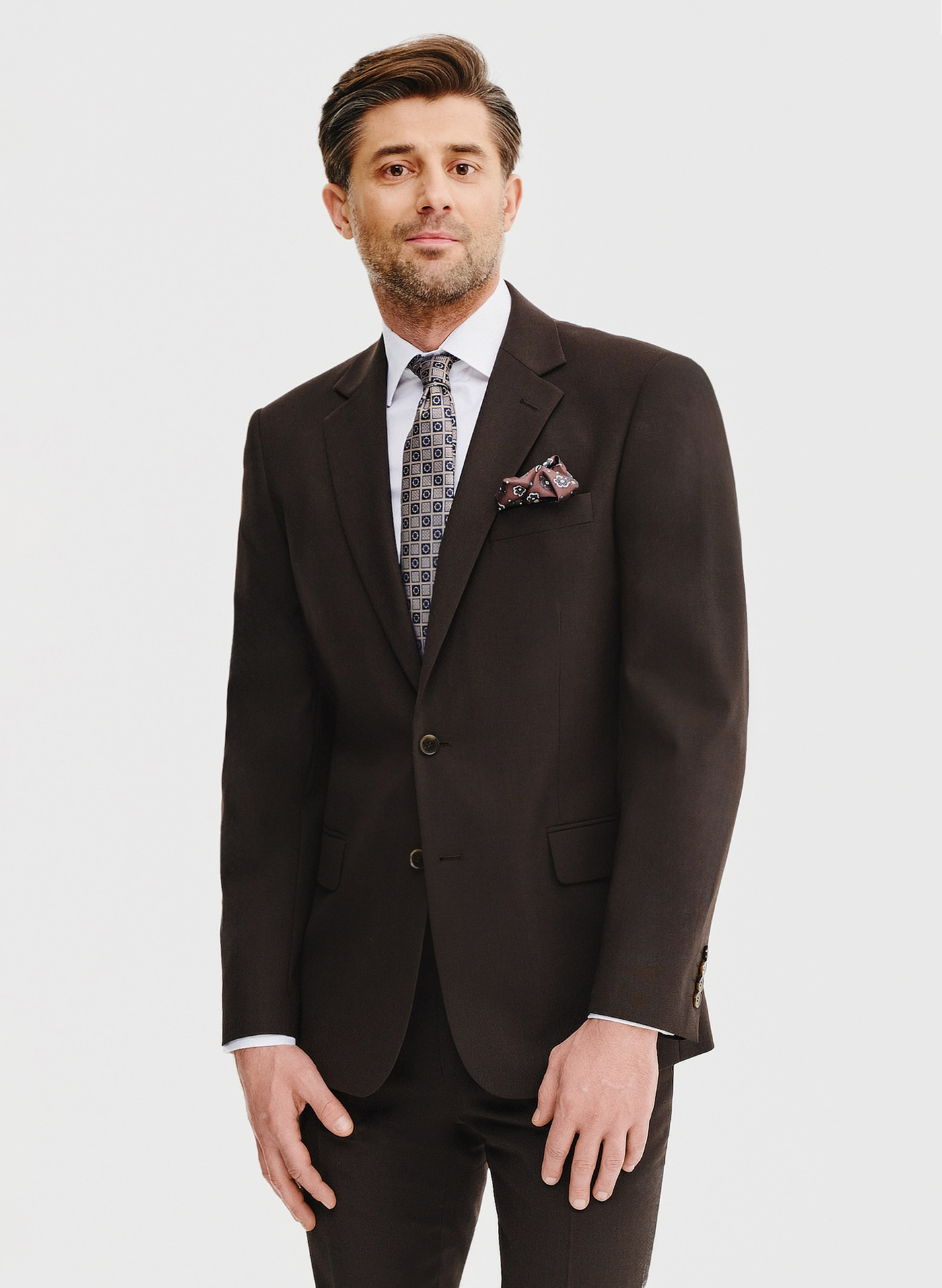 PAKO LORENTE – Brązowa marynarka garniturowa