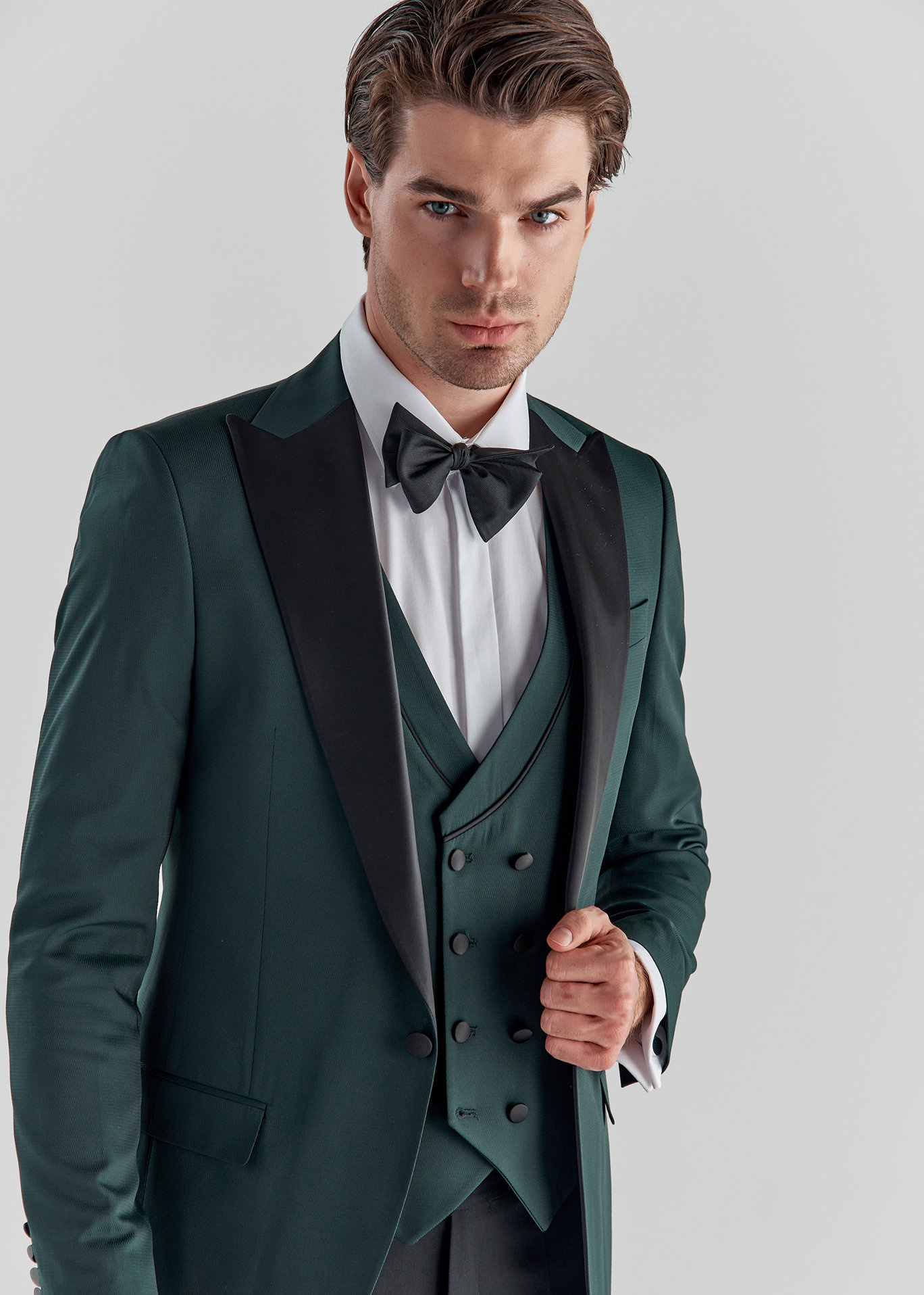 Zielona marynarka smokingowa P22SF-3S-005-Z-S