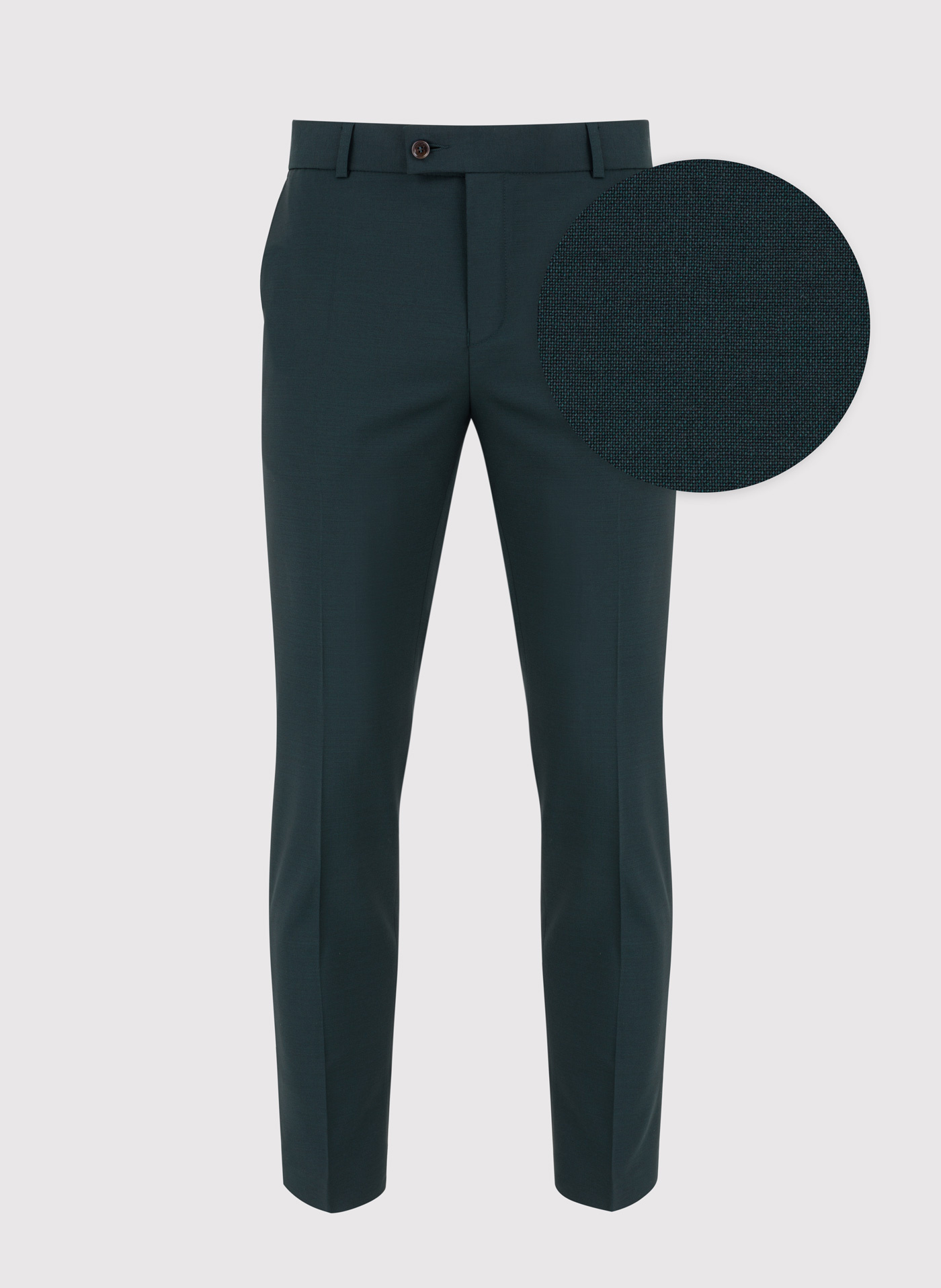 PAKO LORENTE – Wełniane zielone spodnie garniturowe