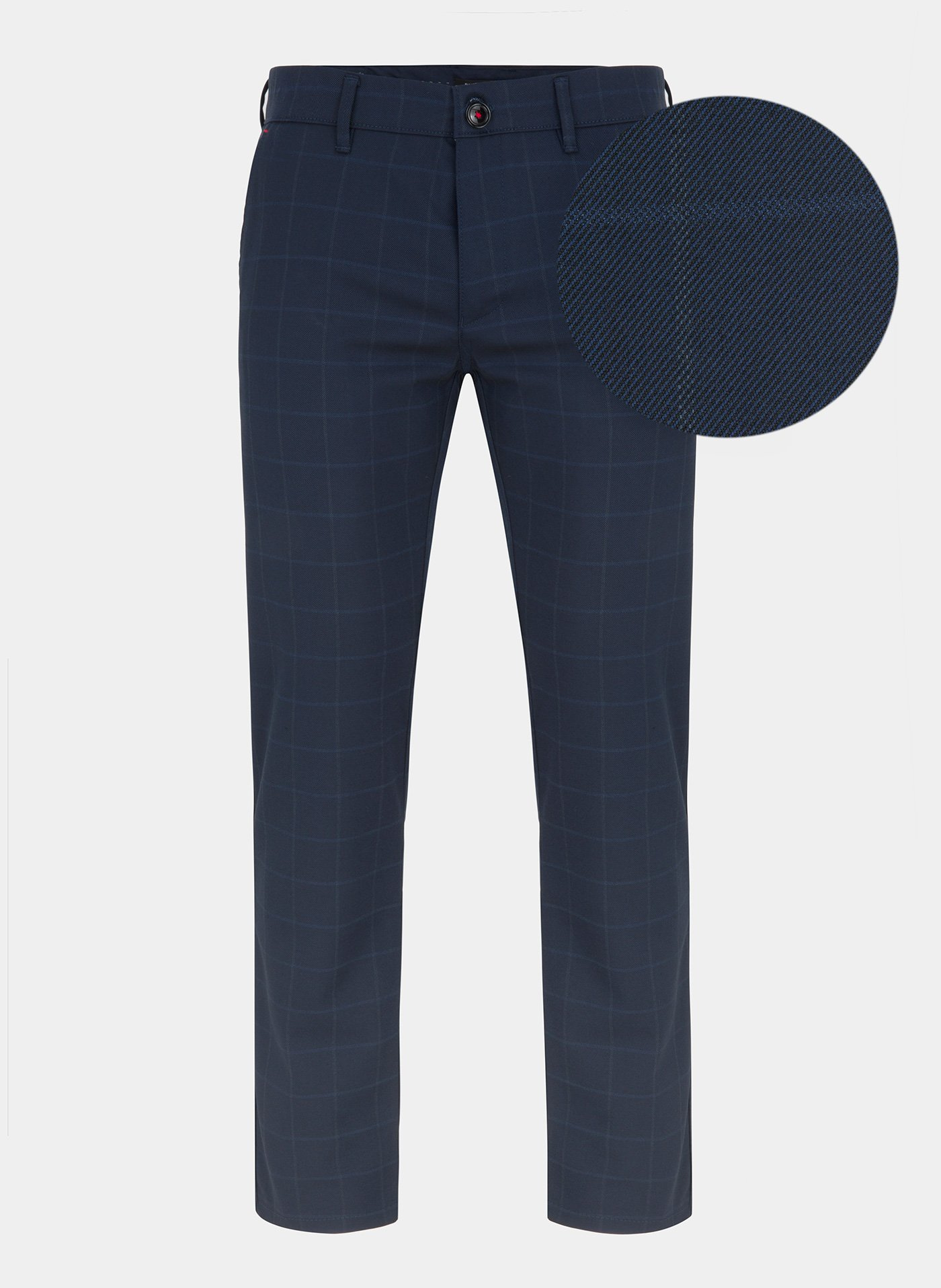 PAKO LORENTE – Granatowe spodnie męskie DORJE w delikatną kratę P000B-WX-213-G