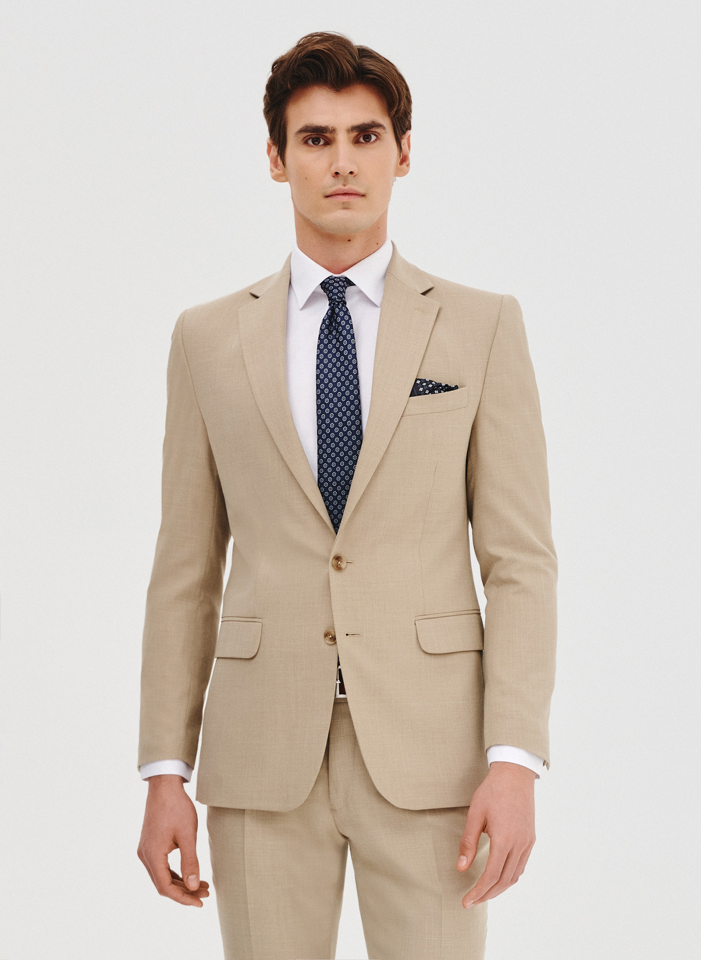 PAKO LORENTE – Beżowa marynarka garniturowa