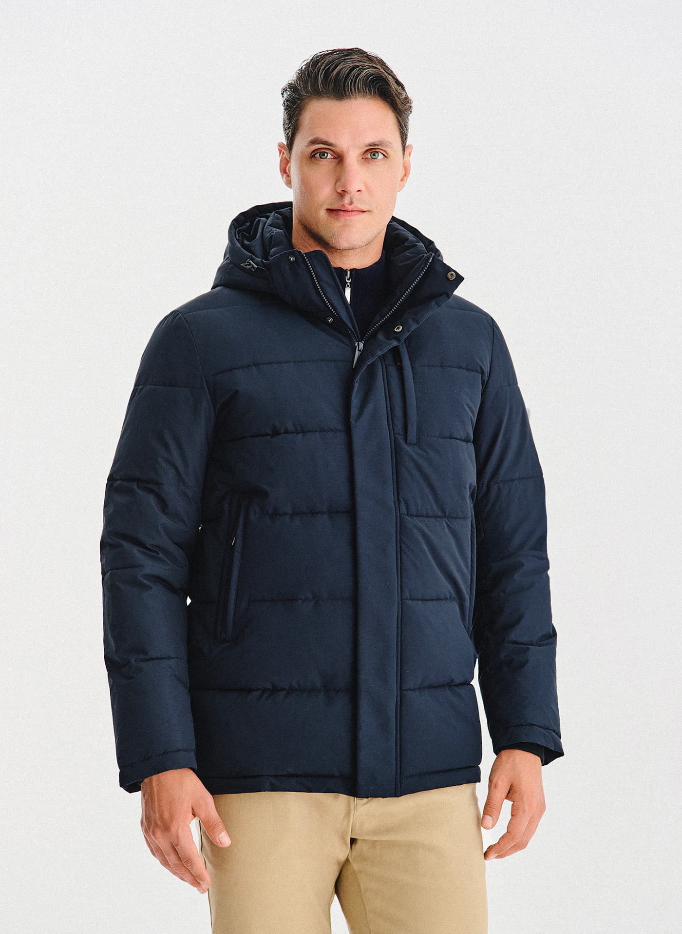 PAKO LORENTE – Granatowa pikowana kurtka męska