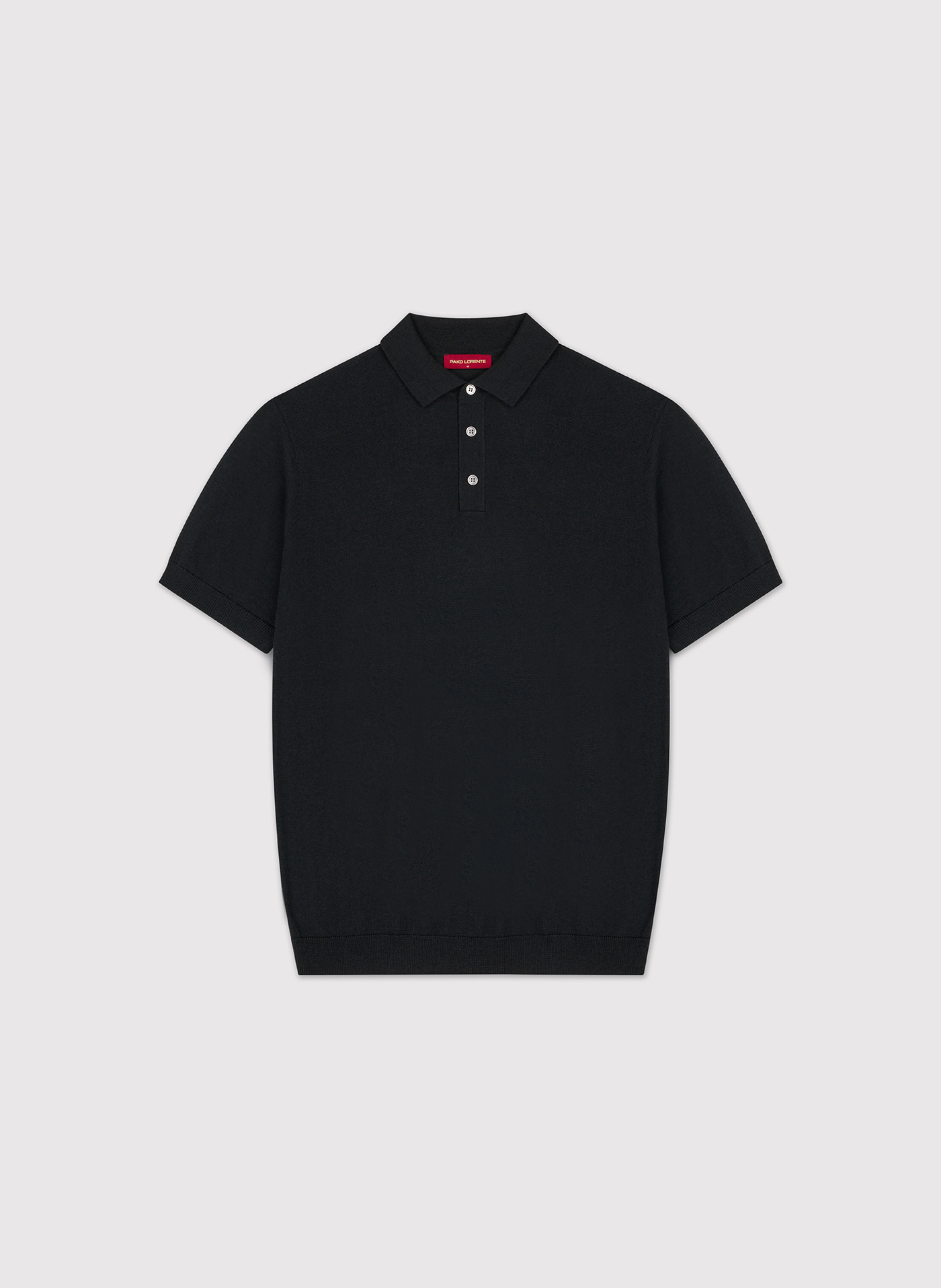 PAKO LORENTE - Czarne polo swetrowe z wełny merino