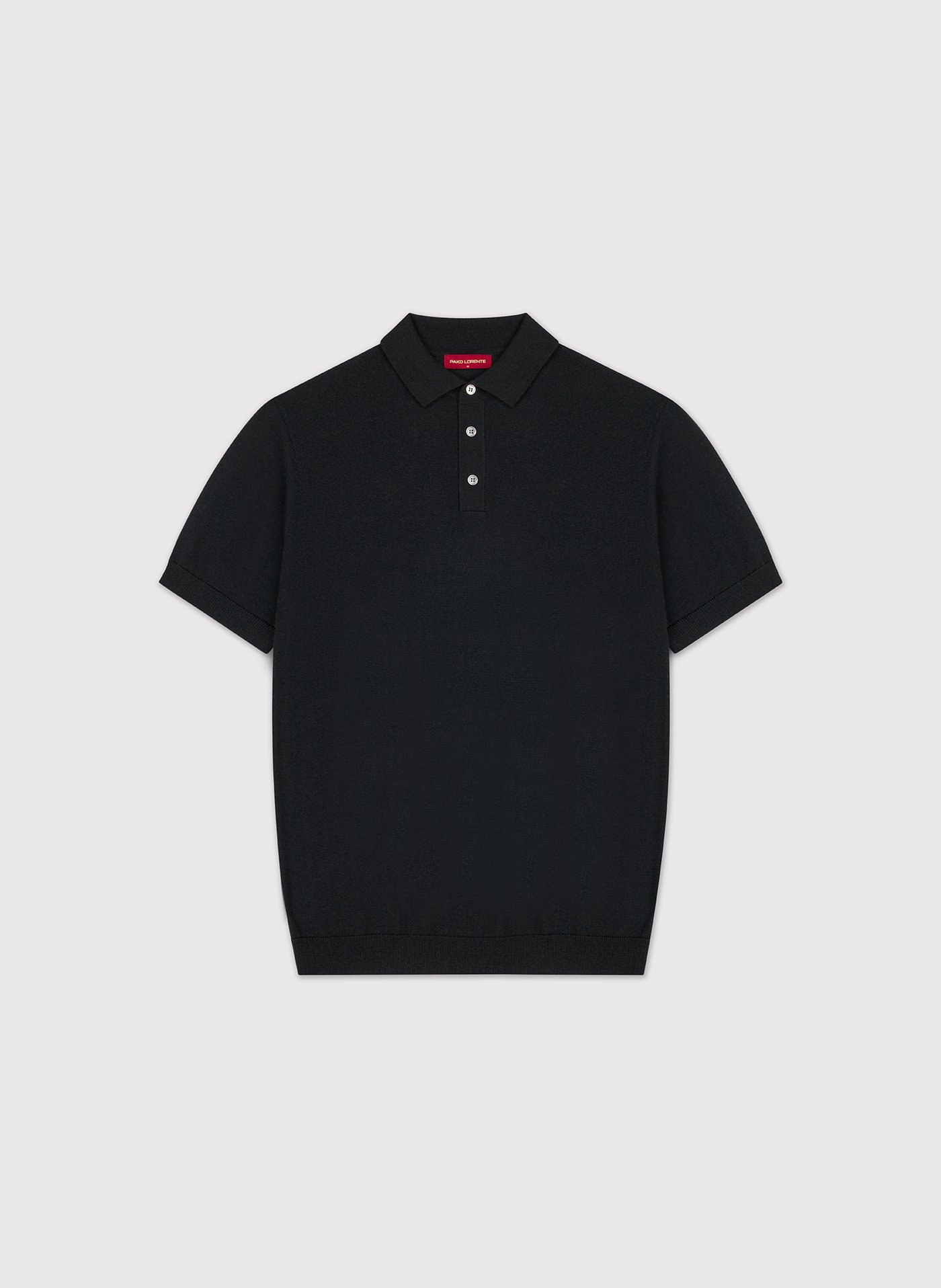 PAKO LORENTE - Czarne polo swetrowe z wełny merino