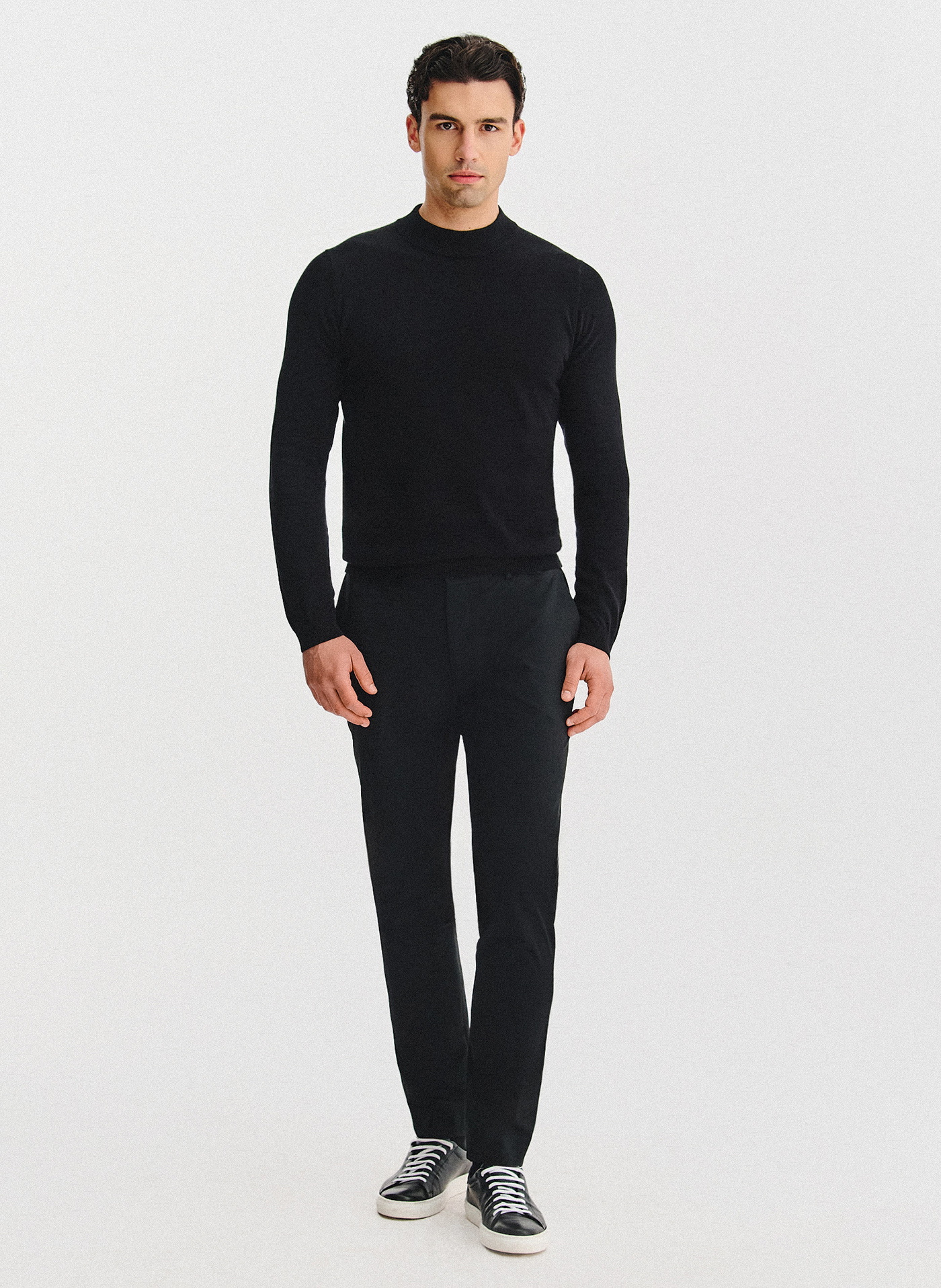 PAKO LORENTE - Czarny bawełniany półgolf męski