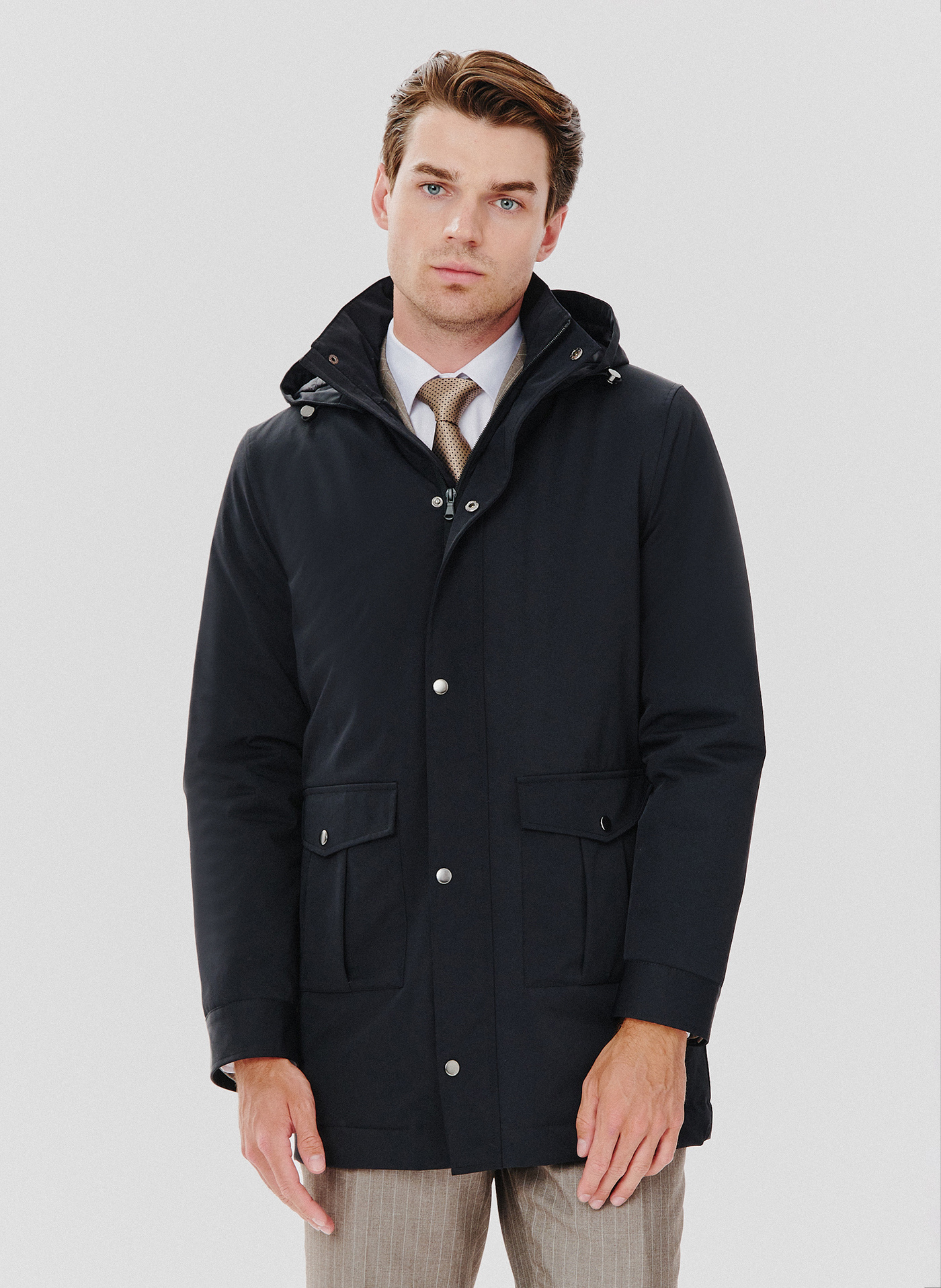 PAKO LORENTE – Granatowa kurtka męska o prostym kroju