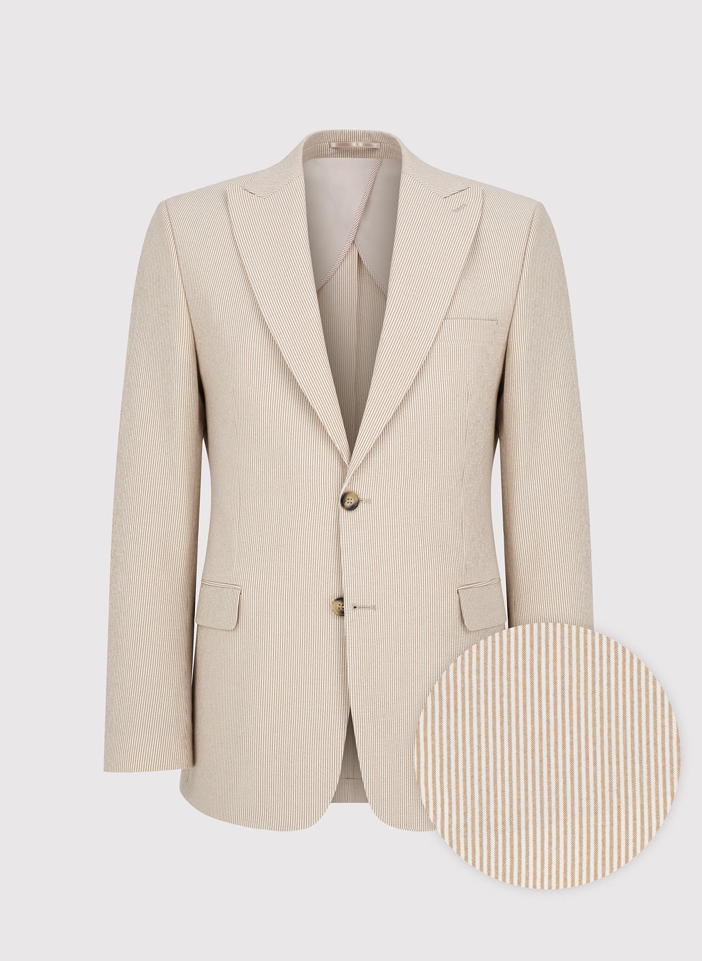 PAKO LORENTE - Beżowa marynarka garniturowa w prążek