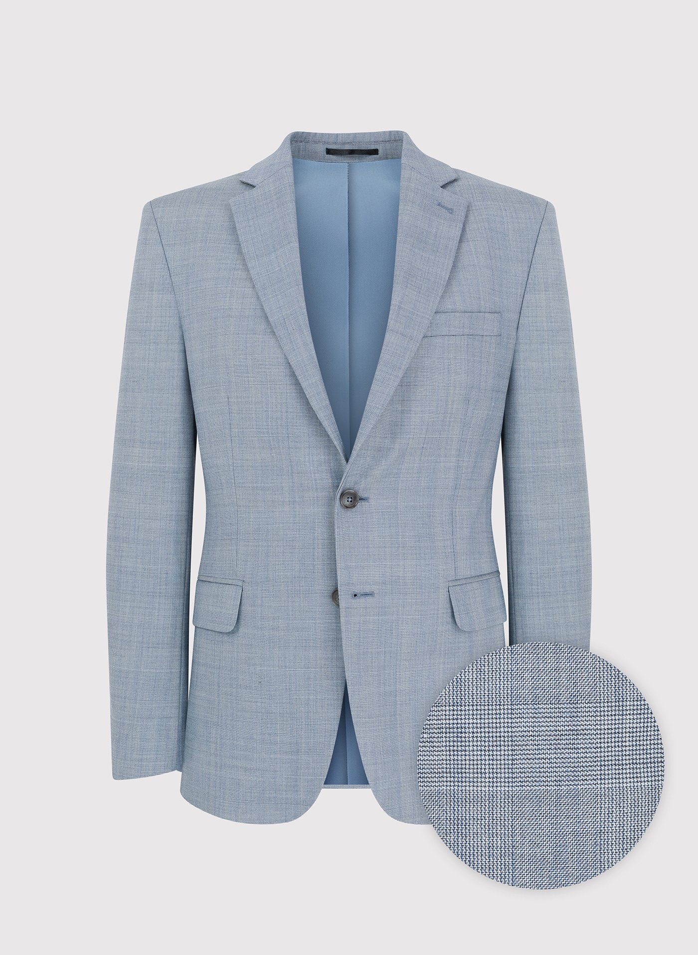 PAKO LORENTE – Niebieska marynarka garniturowa w kraciasty deseń