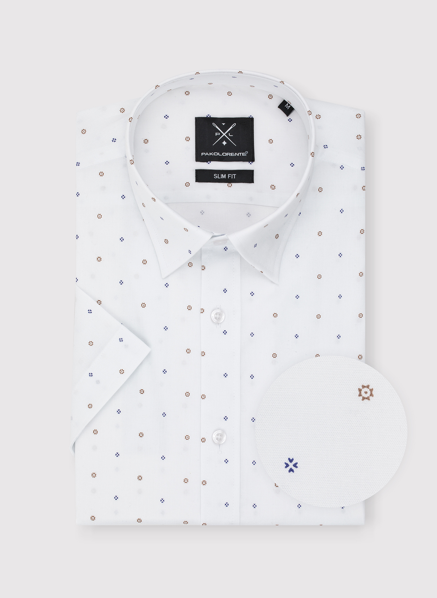 PAKO LORENTE - Koszula męska z krótkim rękawem mikrowzór