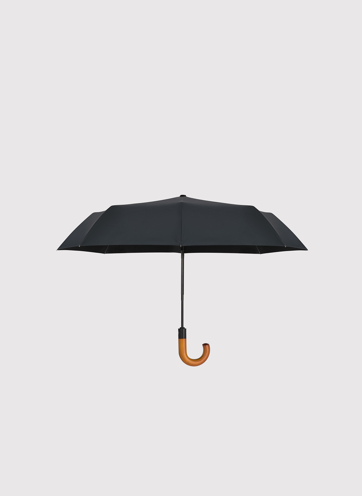 PAKO LORENTE – Czarny parasol z drewnianą rączką