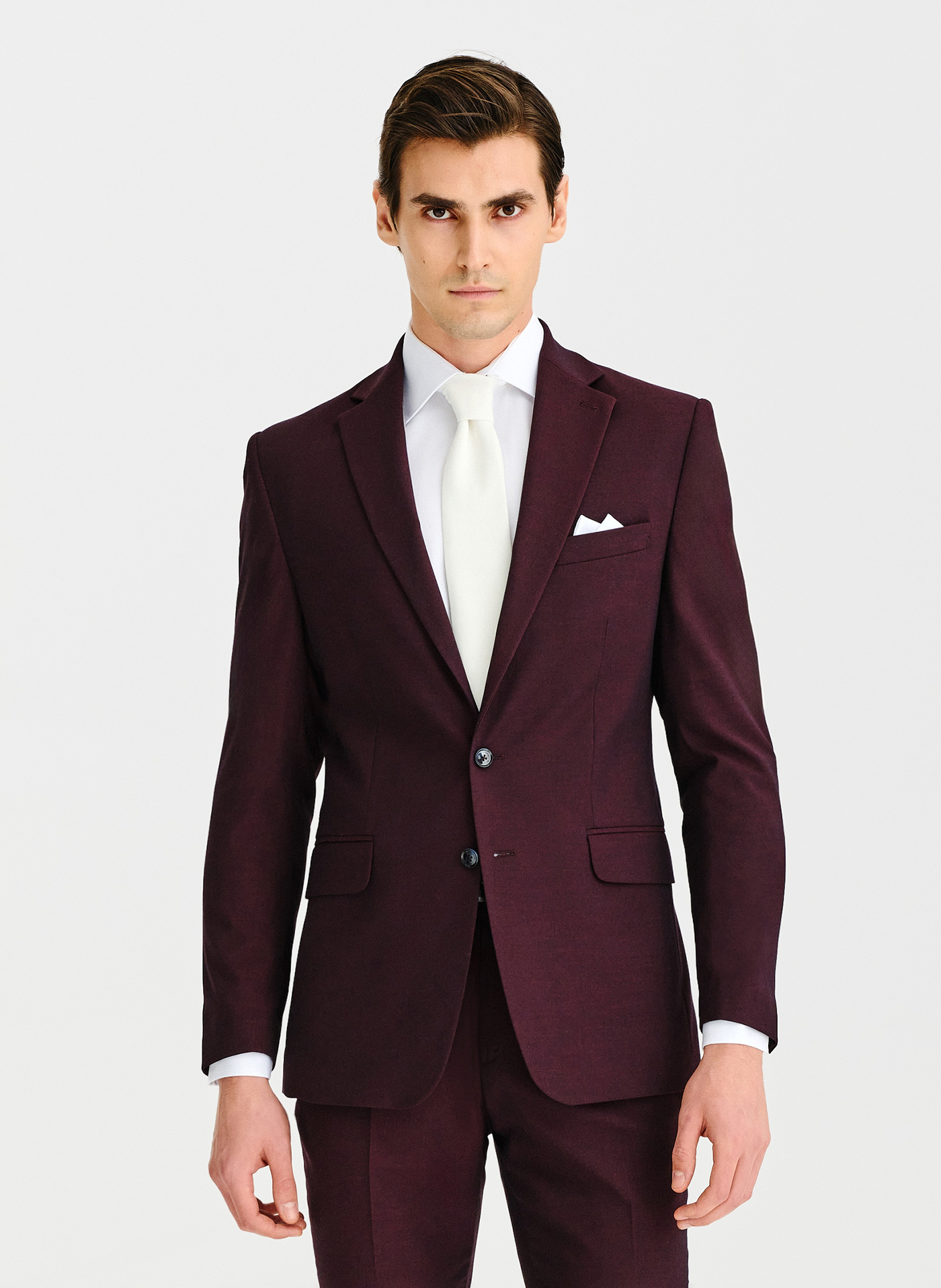 PAKO LORENTE - Bordowa marynarka garniturowa