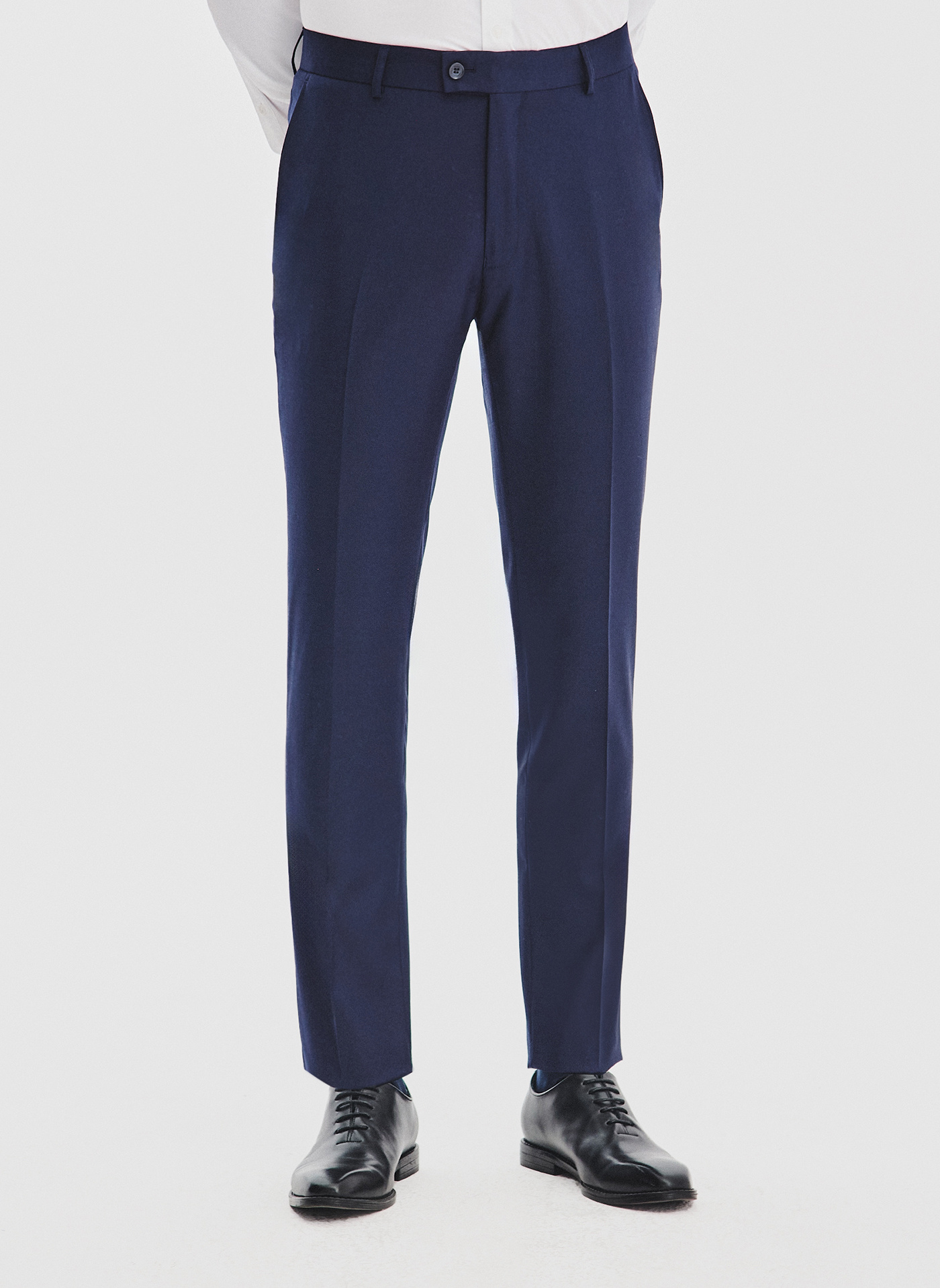 PAKO LORENTE – Granatowe spodnie garniturowe z wełną