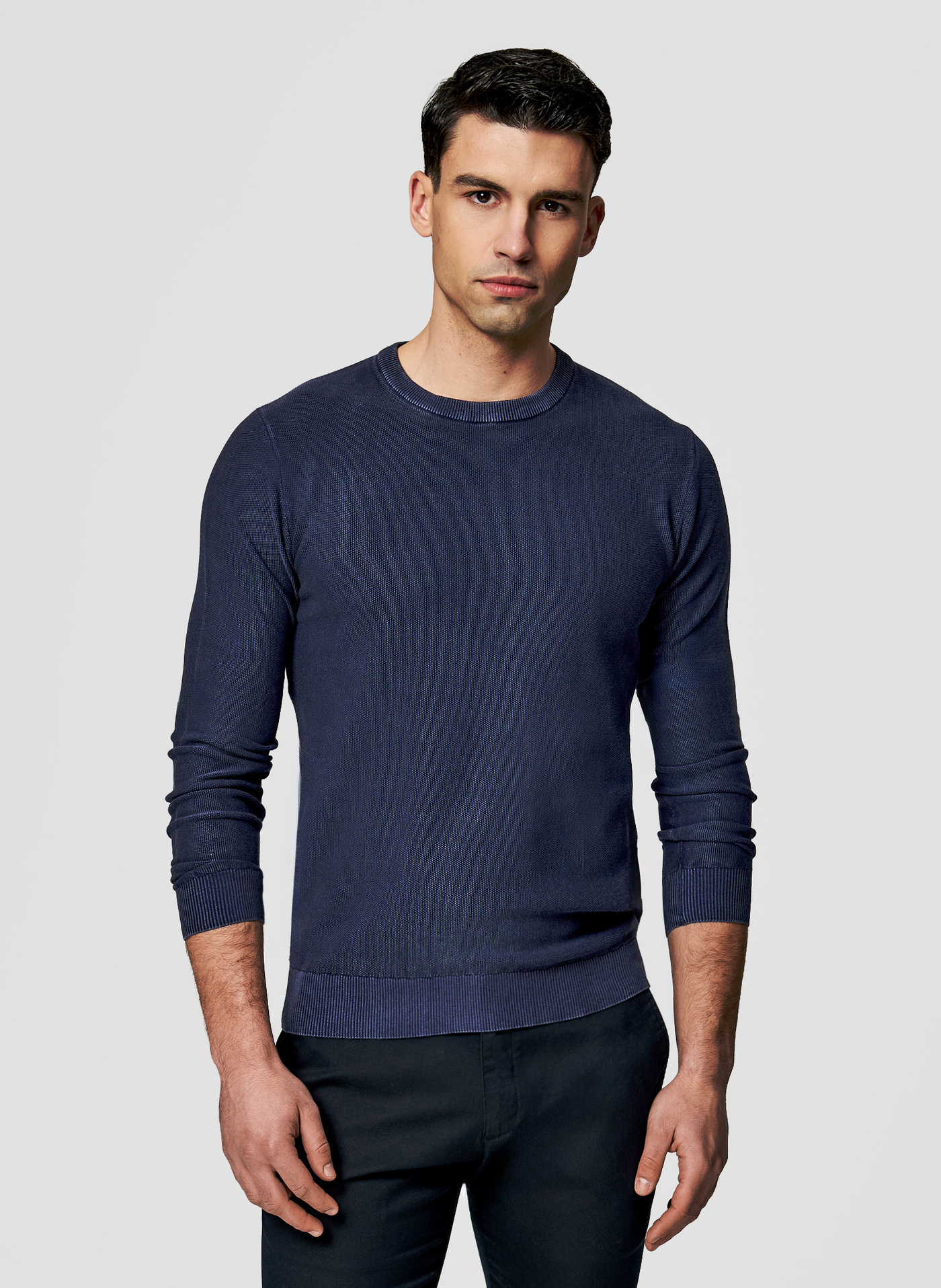 PAKO LORENTE - Granatowy sweter męski o-neck