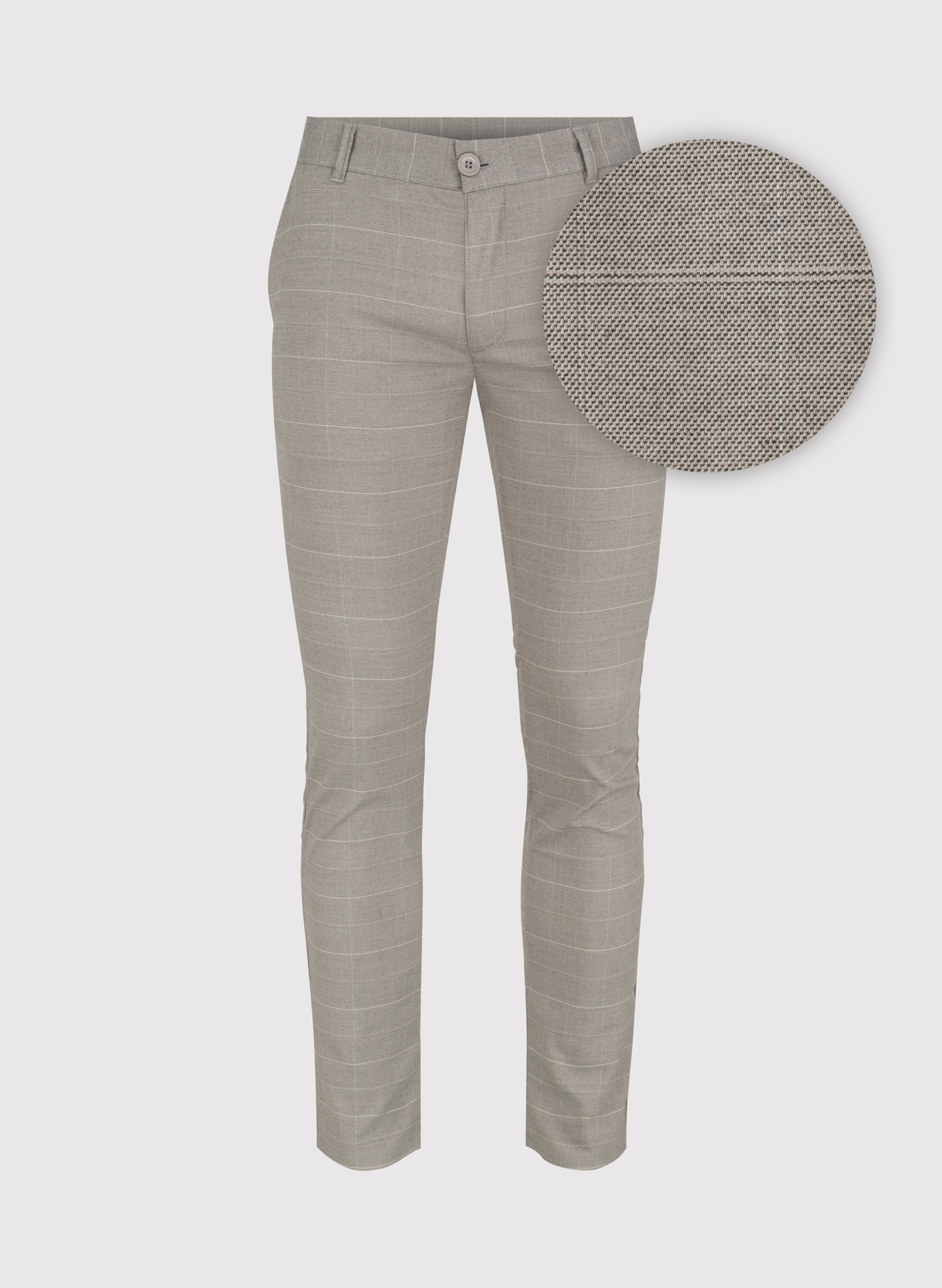 PAKO LORENTE – Beżowe spodnie męskie w kratkę P24SF-WX-002-0-S - Pako Lorente