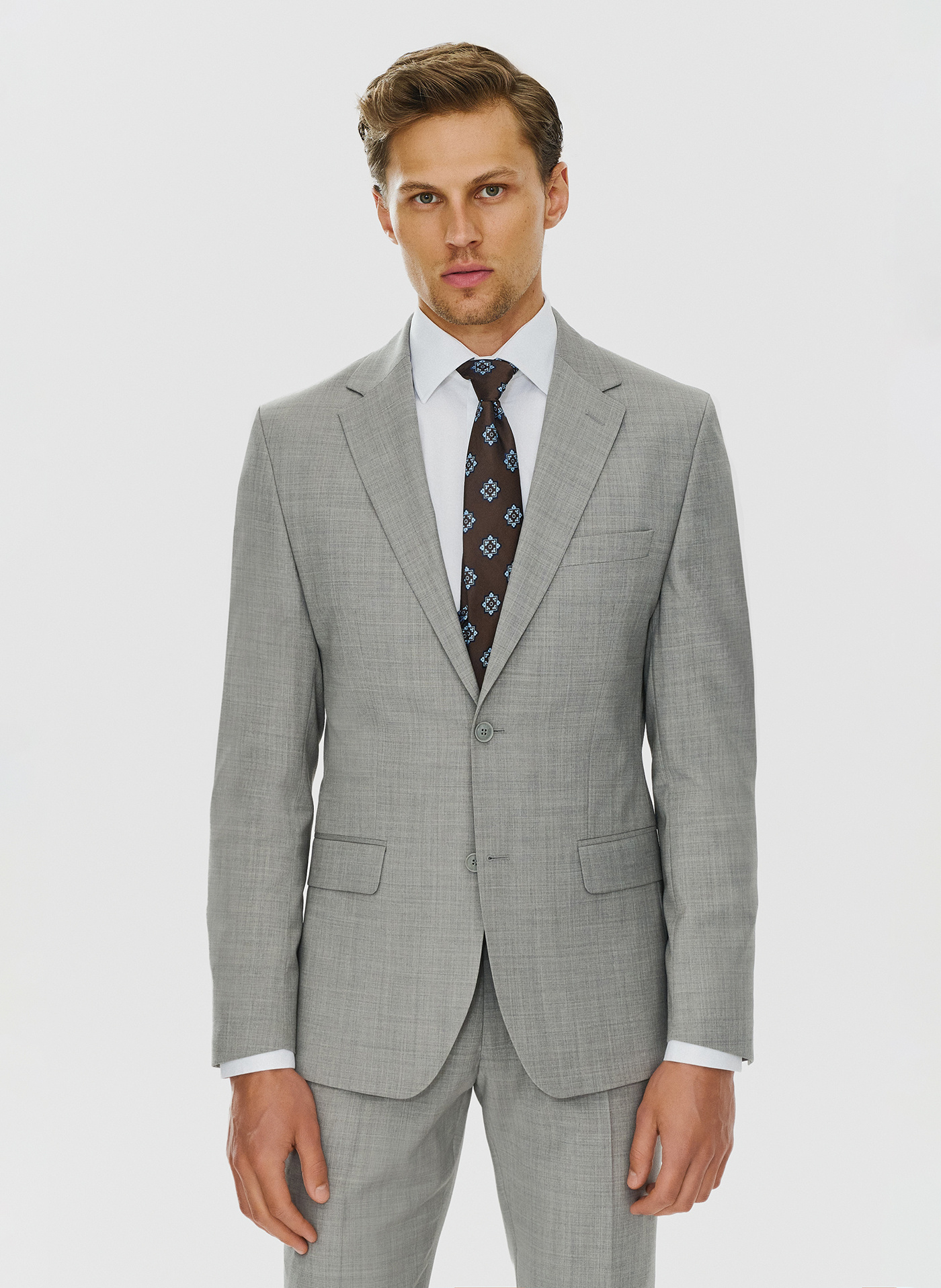 PAKO LORENTE – Męska marynarka garniturowa w odcieniu jasnoszarym