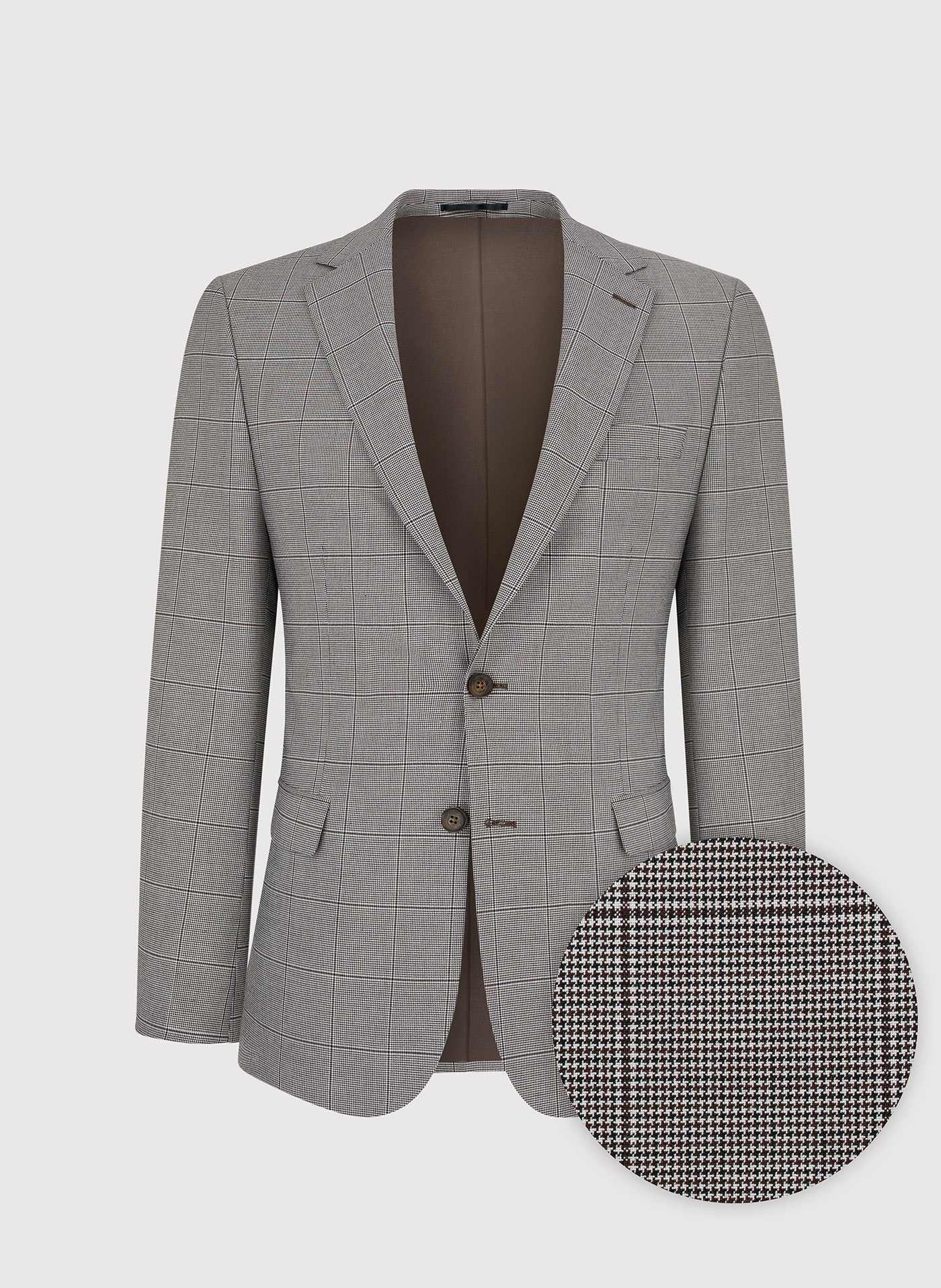 PAKO LORENTE – Męska marynarka garniturowa w kratę w brązowych tonach