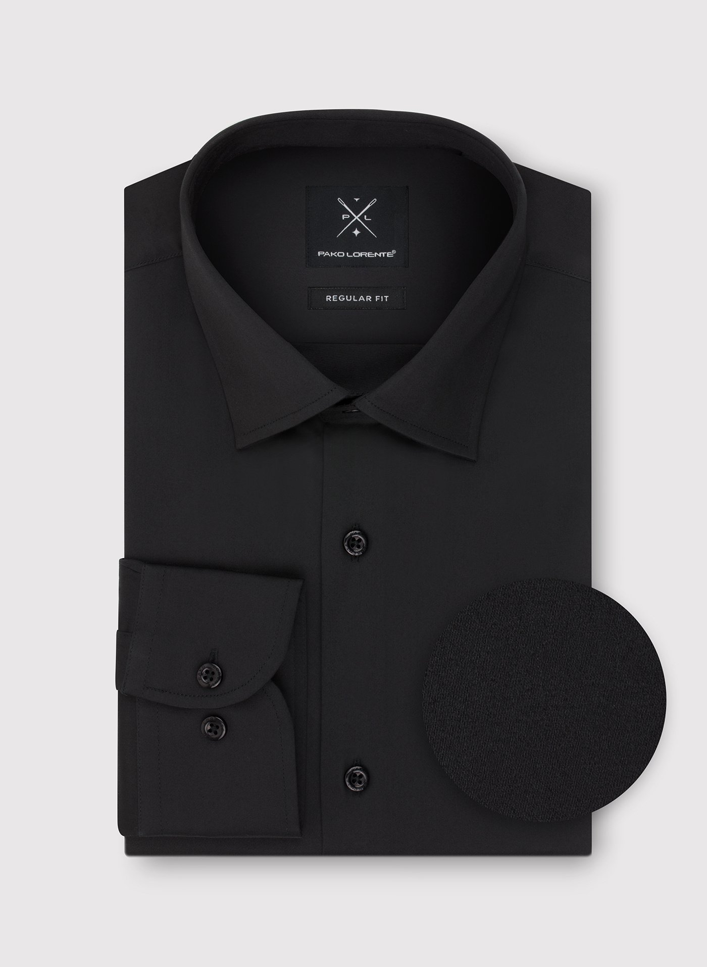 PAKO LORENTE - Czarna koszula męska z długim rękawem