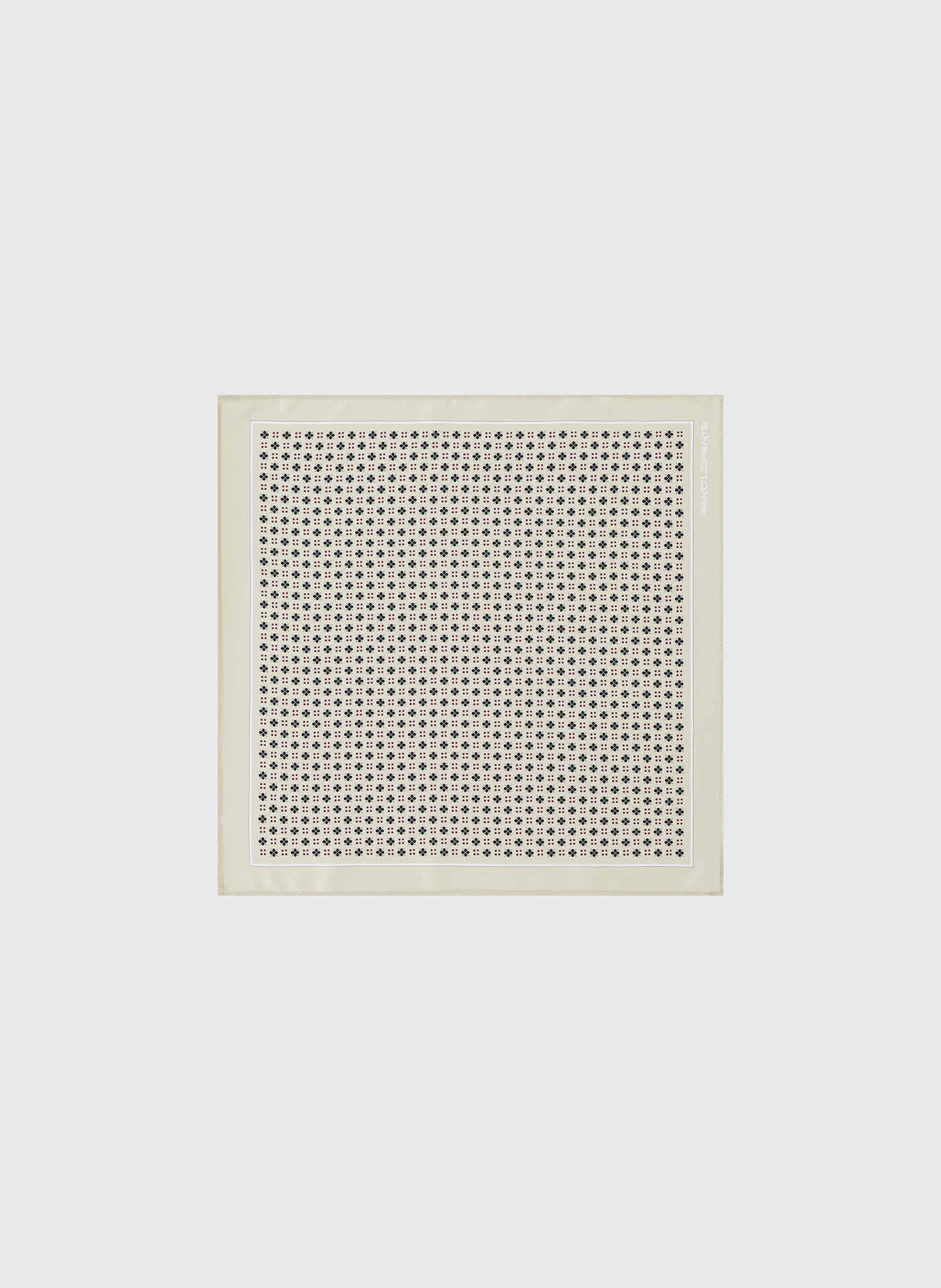 PAKO LORENTE - Poszetka męska ecru w kwiatki