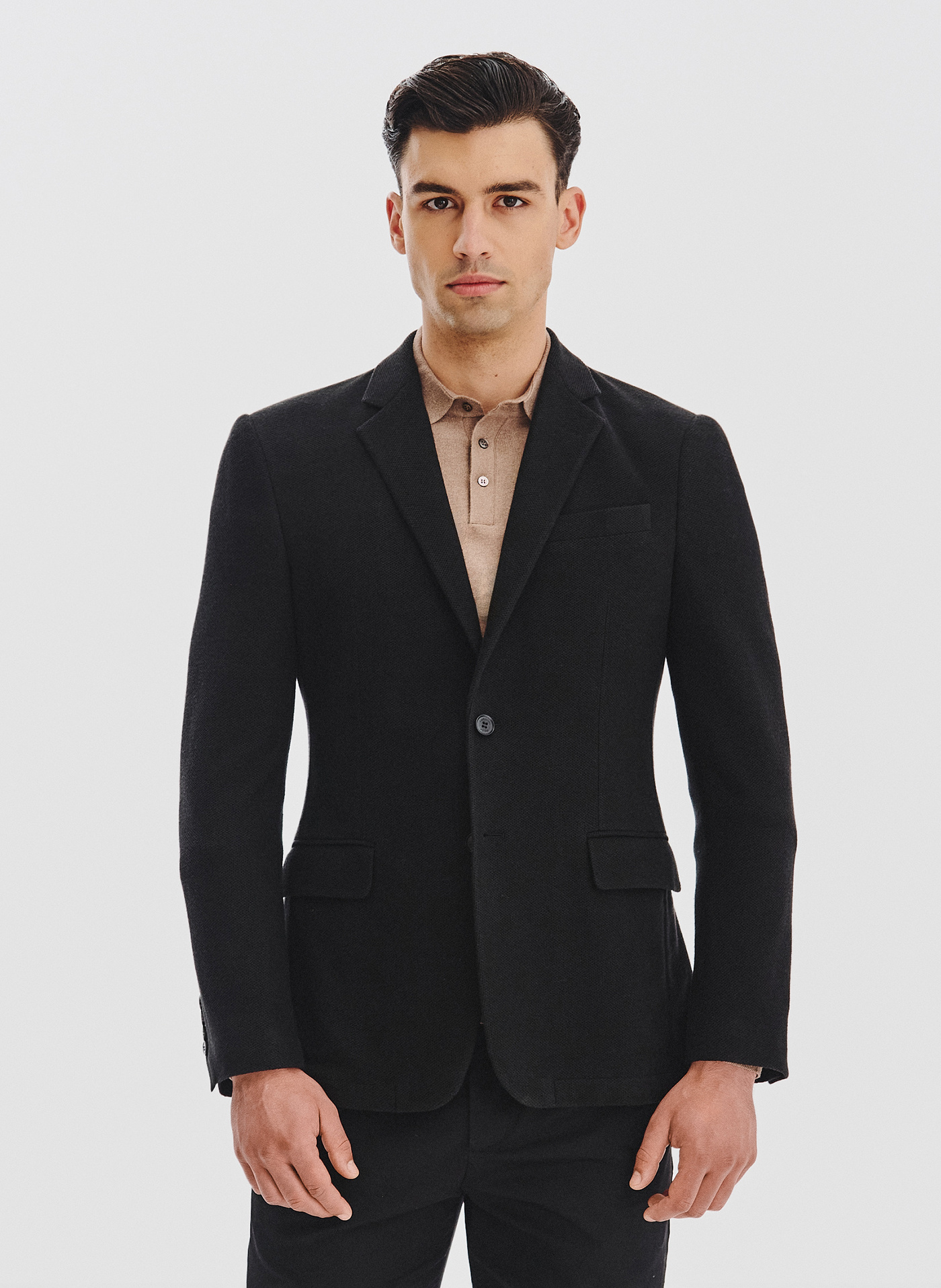 PAKO LORENTE - Czarna marynarka z dzianiny