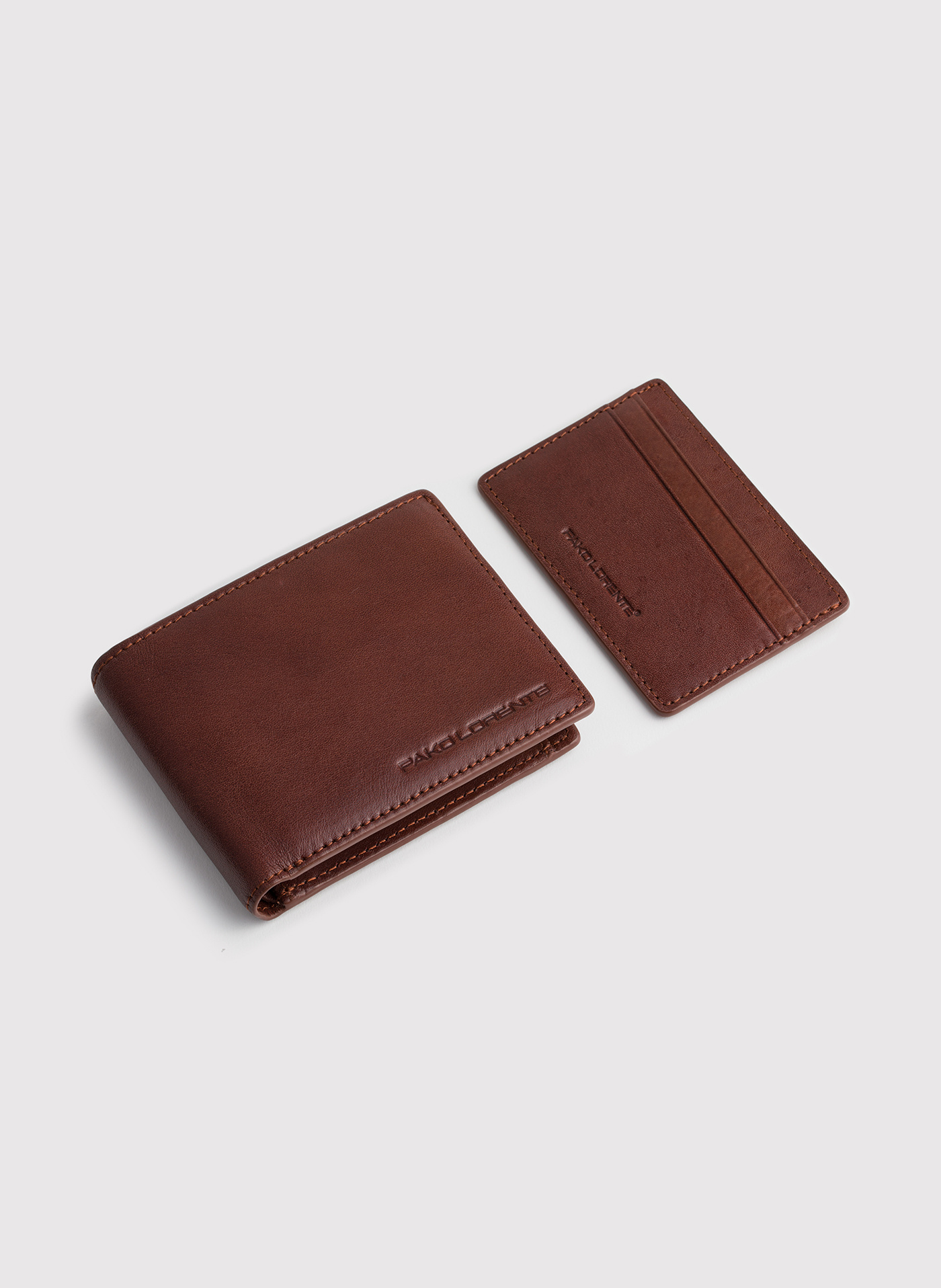 PAKO LORENTE – Zestaw męski skórzany portfel plus wizytownik