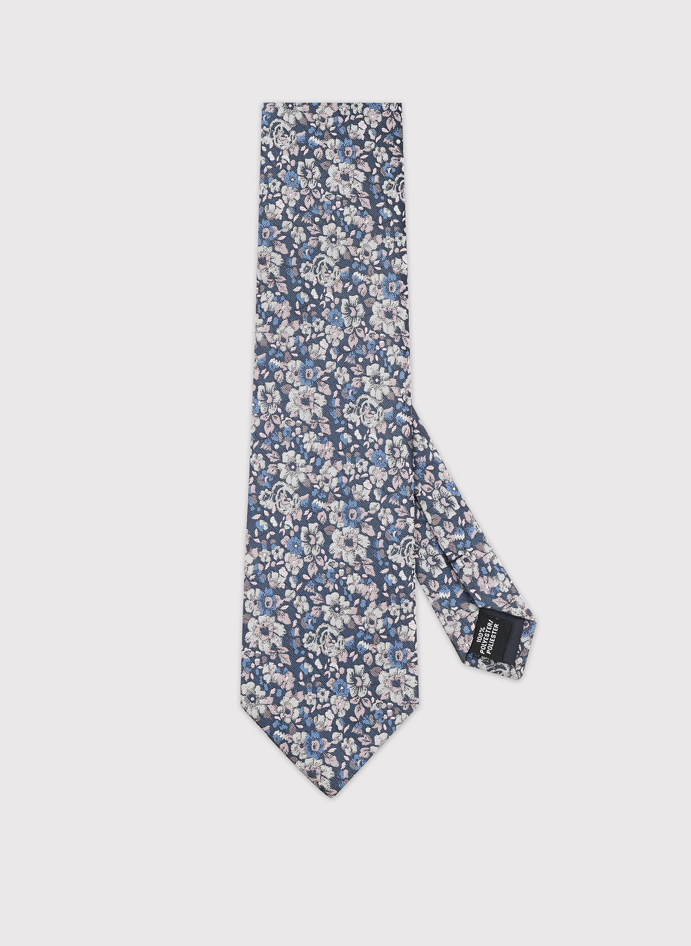 PAKO LORENTE - Niebieski krawat w kwiatowy wzór