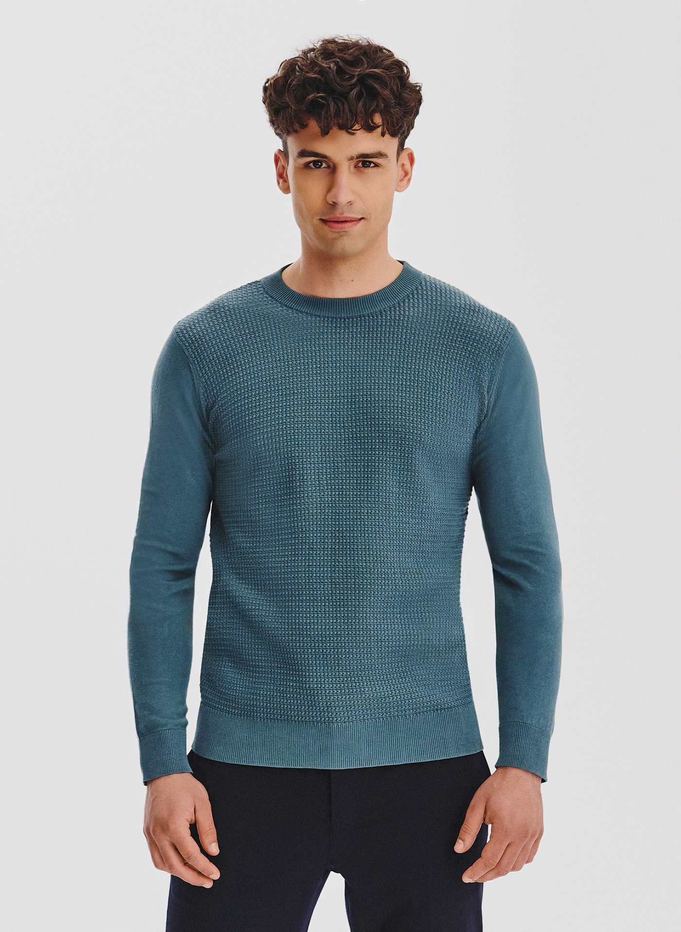 PAKO LORENTE - Turkusowy sweter męski